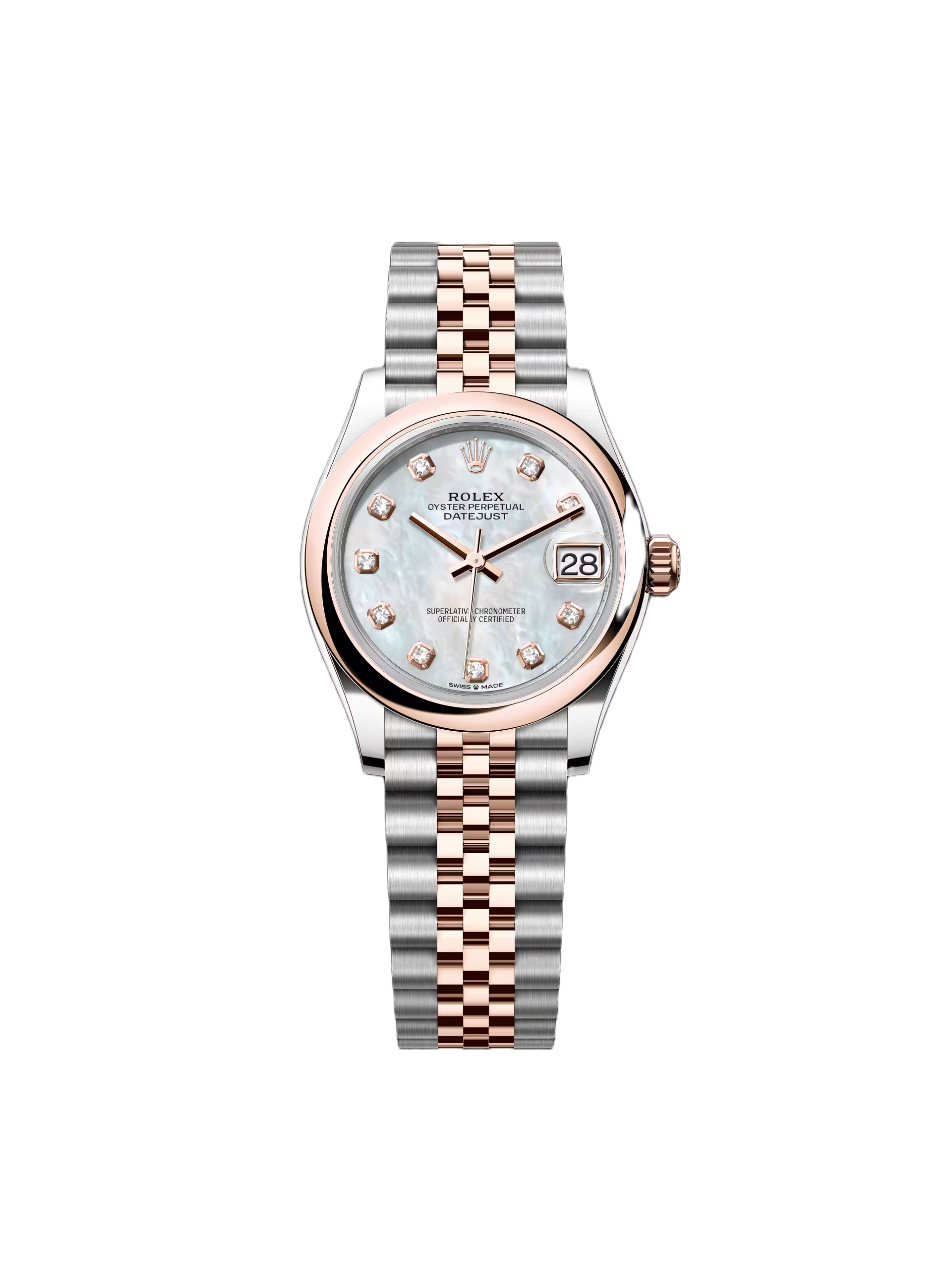 Rolex Datejust m278241-0025/0026 White Mother-of-Pearl 31mm Dial Oyster Bracelet Watch