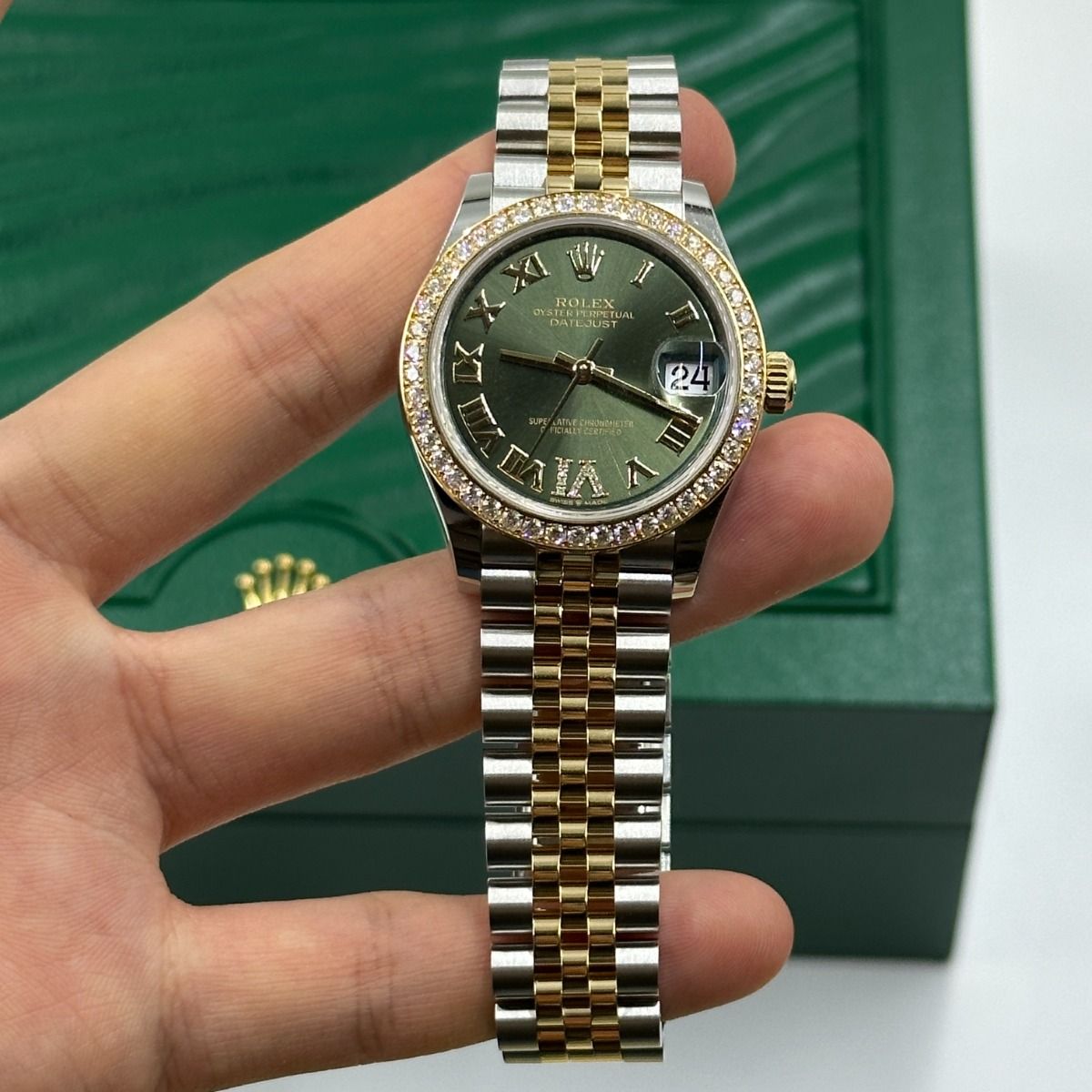 Rolex Datejust m278383RBR-0015/0016 31mm Olive Green Dial Oyster Bracelet