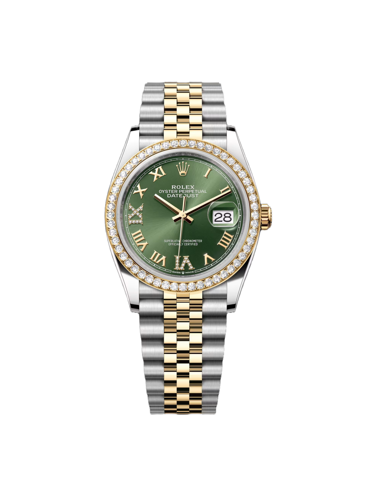 Rolex  Datejust 36mm 126283 Olive Green Dial Jubilee Bracelet Watch