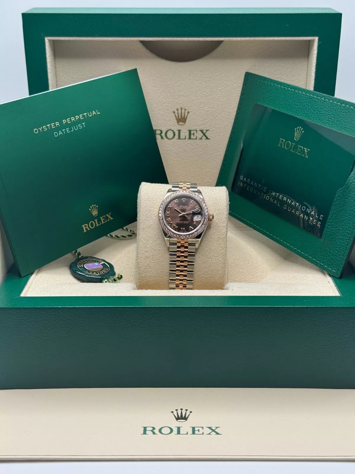 Rolex Lady-Datejust 28mm 279381RBR Chocolate Roman Dial Oyster Bracelet