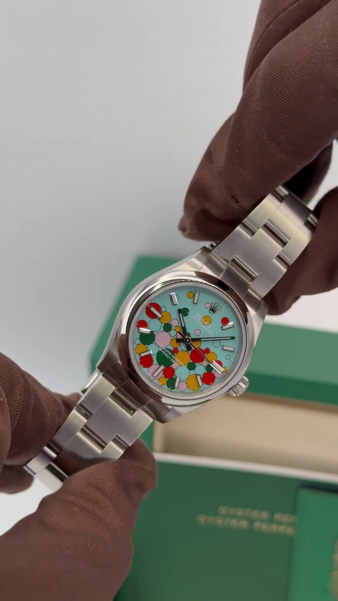 Rolex 124300-0008 Oyster Perpetual 41mm Turquoise blue Celebration Dial