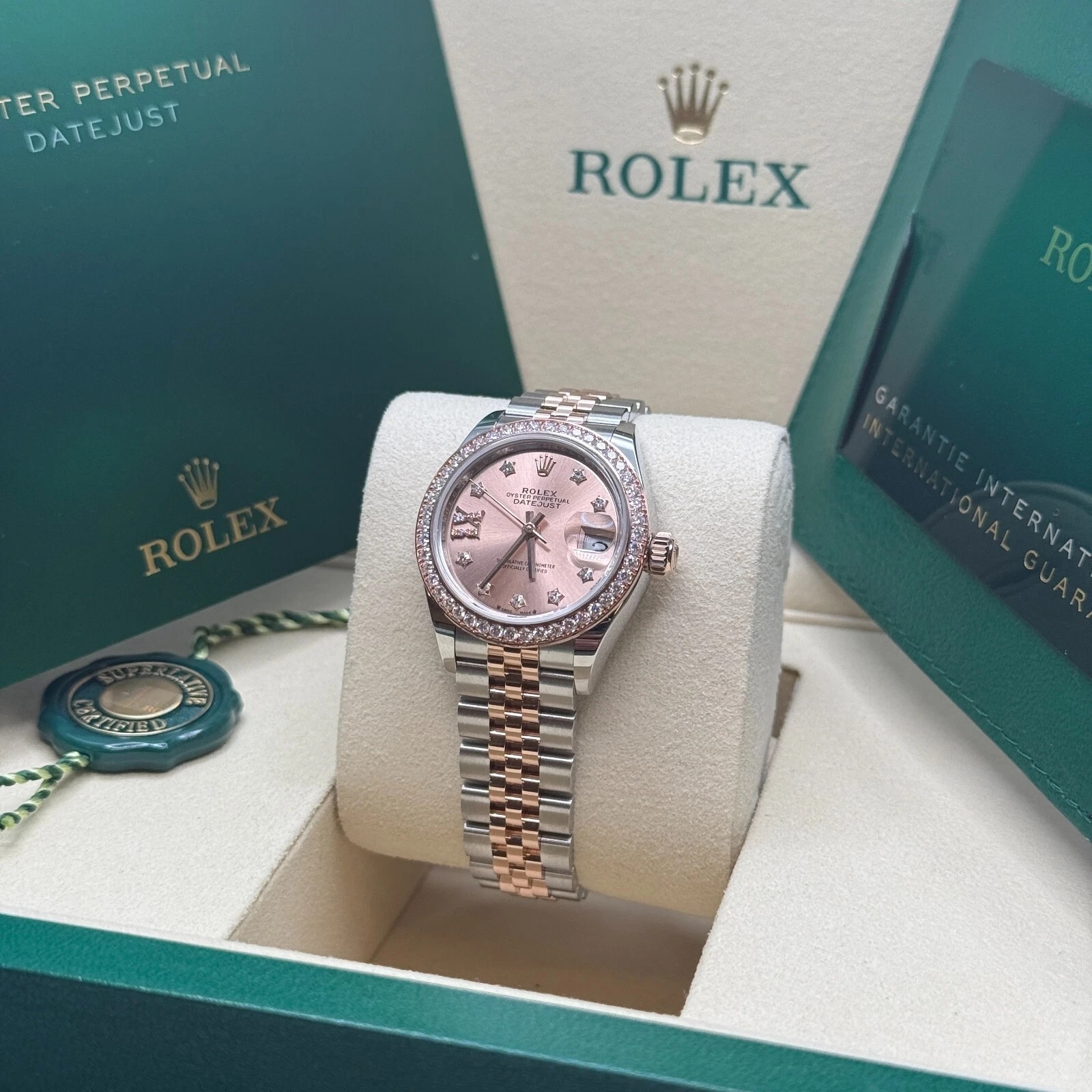 Rolex Lady-Datejust 28mm 279381RBR Rose Diamond Dial Oyster Bracelet