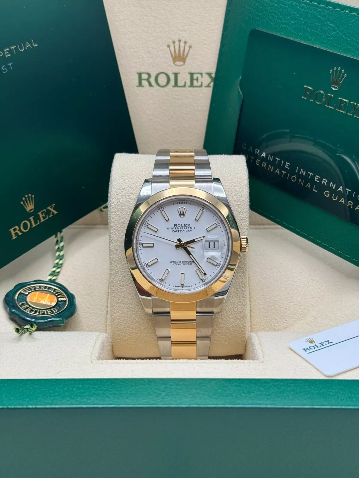 Rolex  Datejust 41mm 126333 White Index Oyster Steel and Yellow Gold Mens Watch
