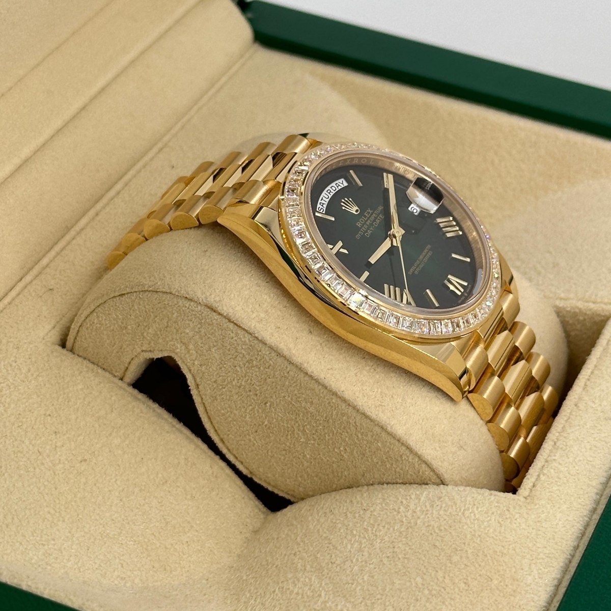 Rolex Day-Date 40mm 228398TBR-0042 Green Ombré Dial President Watch