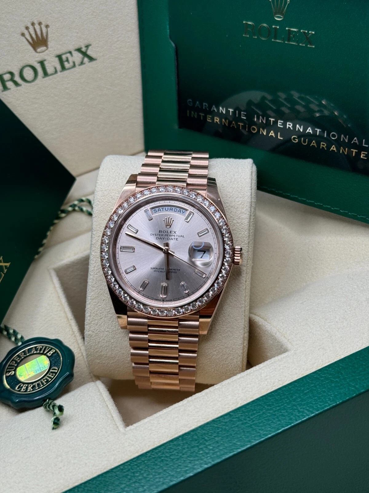 Rolex  Day-Date 40mm Sundust Diamonds Dial 228345rbr-0007