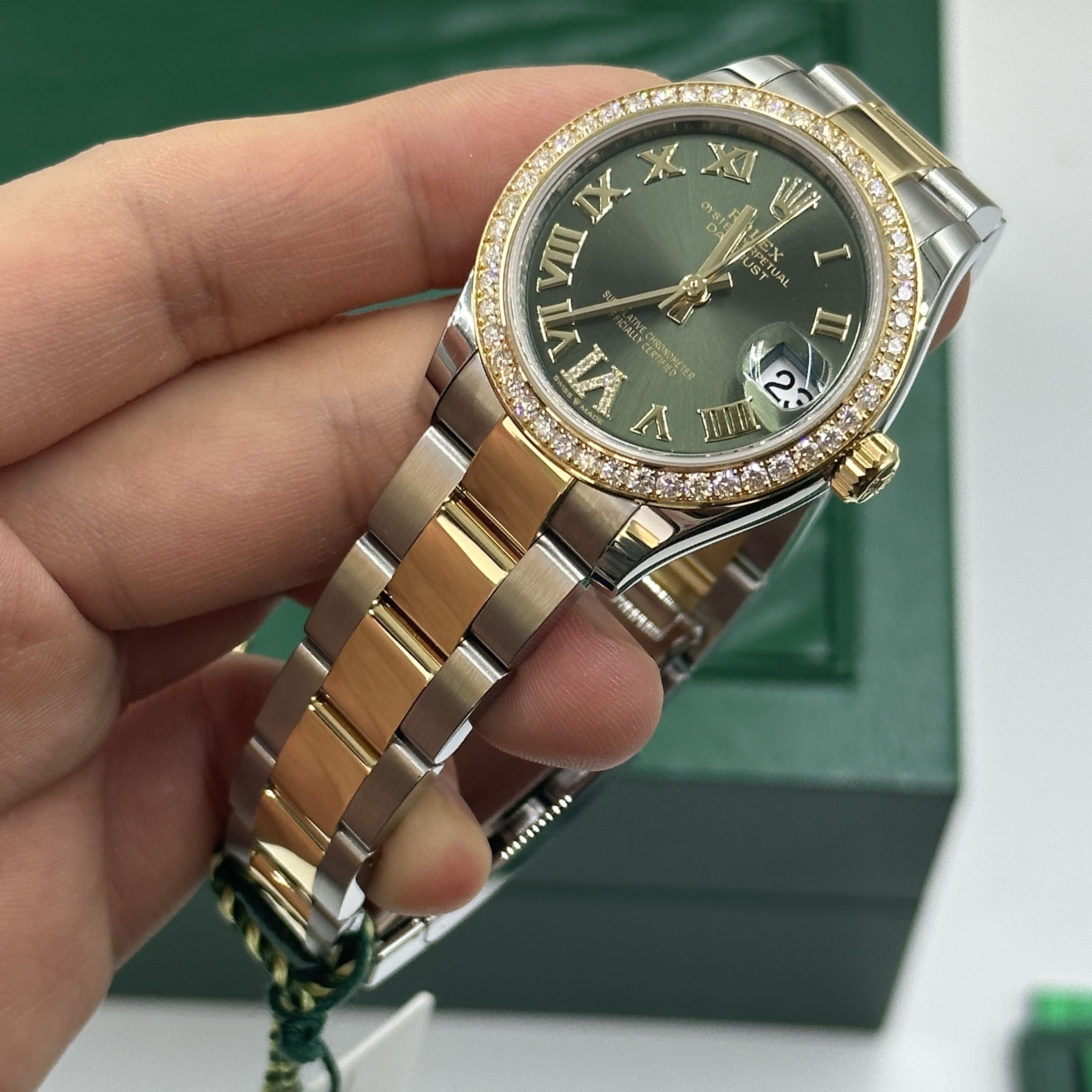Rolex Datejust m278383RBR-0015/0016 31mm Olive Green Dial Oyster Bracelet