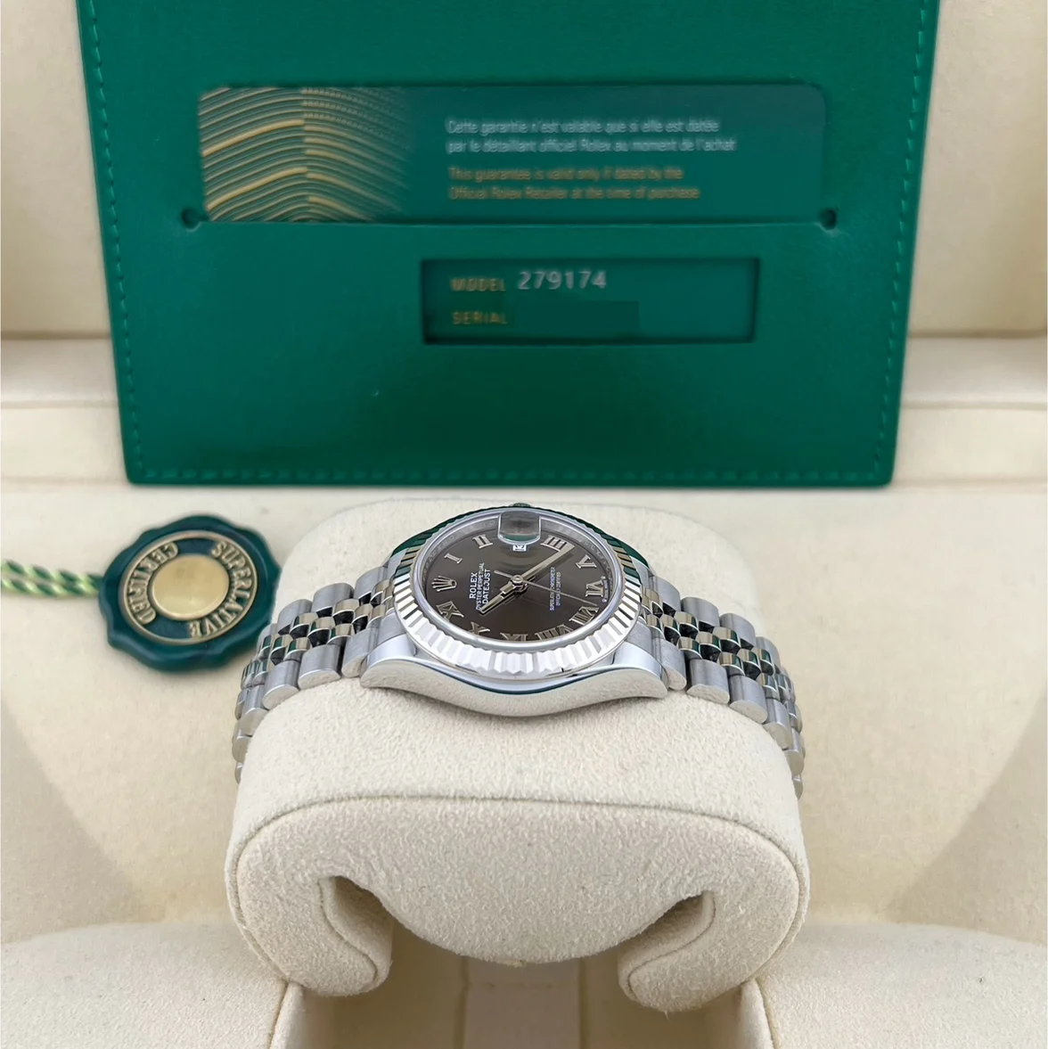 Rolex Lady-Datejust 28mm 279174 Dark Grey Roman Dial Oyster Bracelet