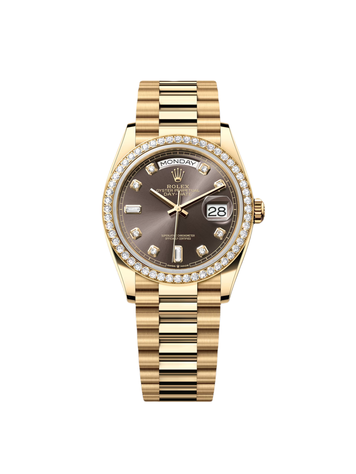 Rolex Day-Date 128348RBR-0005 Chocolate Diamonds Dial 36mm