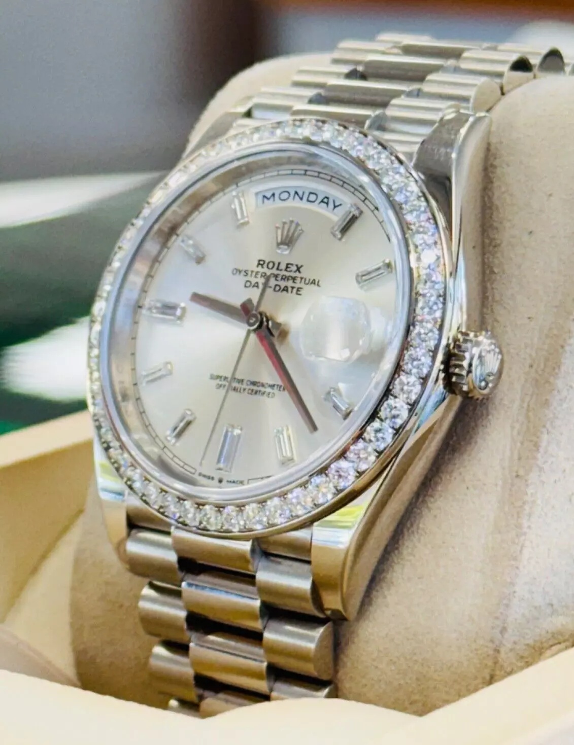 Rolex Day-Date 40mm 228349RBR-0001 Silver Dial President Bracelet