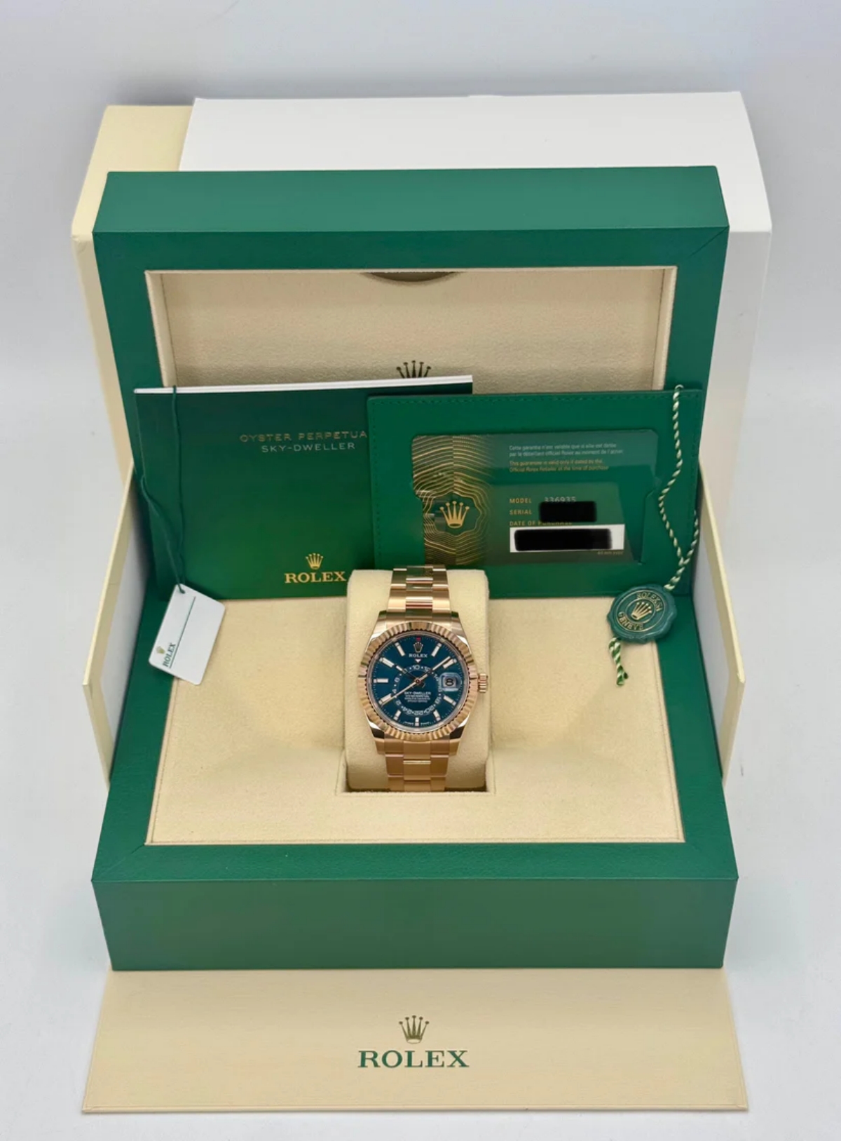 Rolex  Sky-Dweller 42mm 336935-0001 Rose Gold Blue Dial Oyster