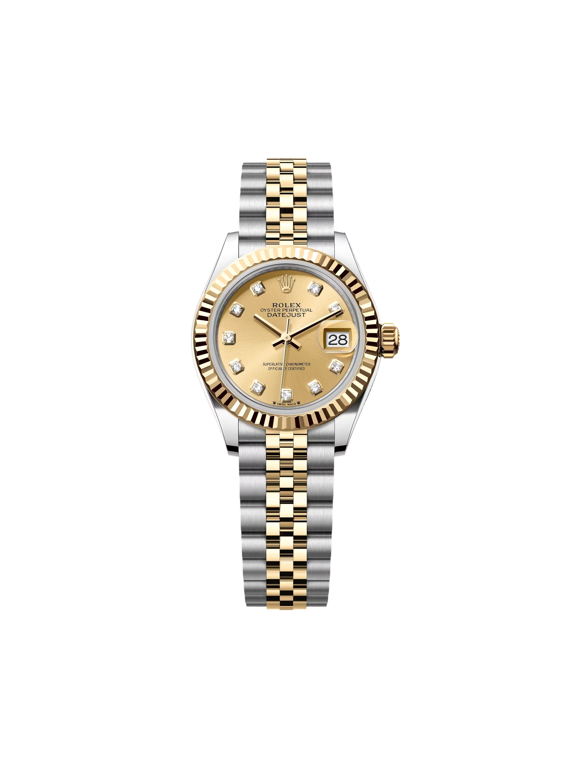 Rolex Lady-Datejust 28mm 279173 Champagne Diamond Dial Oyster Bracelet