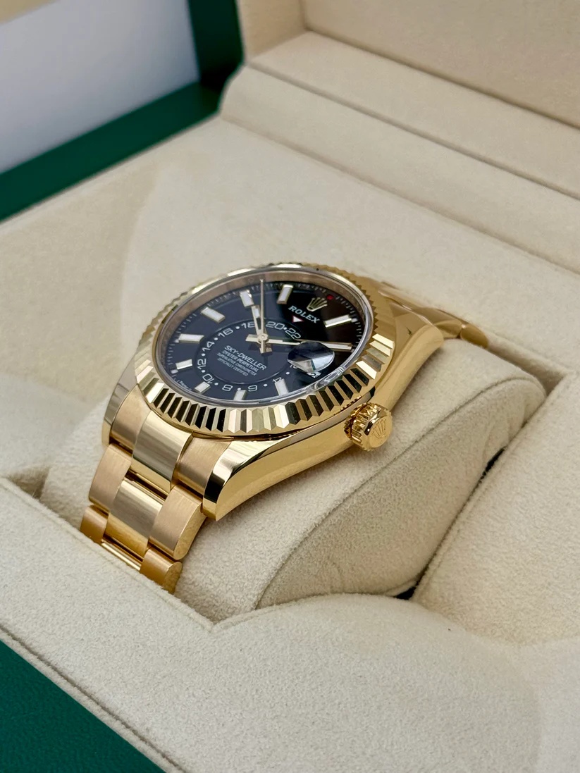 Rolex  Sky-Dweller 42mm 336938-0002 Yellow Gold Black Dial Oyster