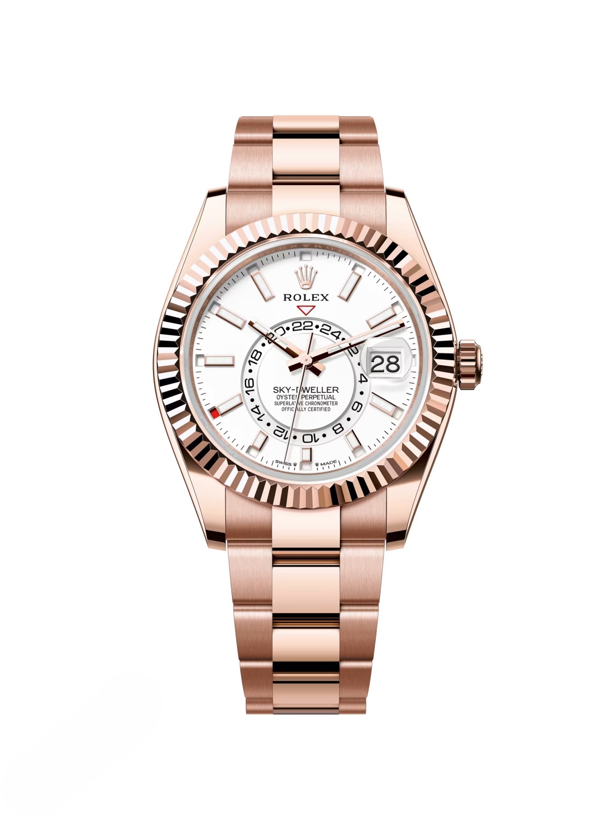 Rolex  Sky-Dweller 42mm 336935-0003 Rose Gold White Dial Oyster