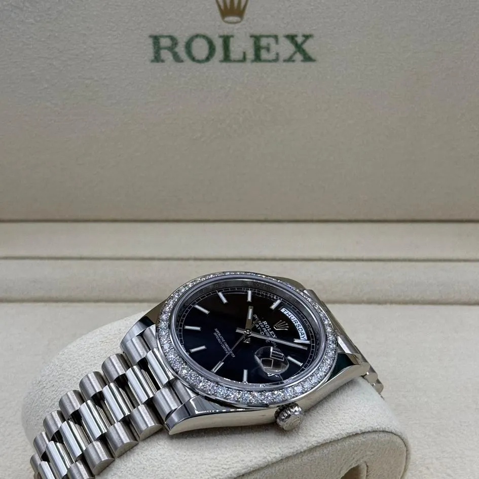 Rolex  Day-Date 40mm 228349RBR-0002 Bright Black Dial President Bracelet