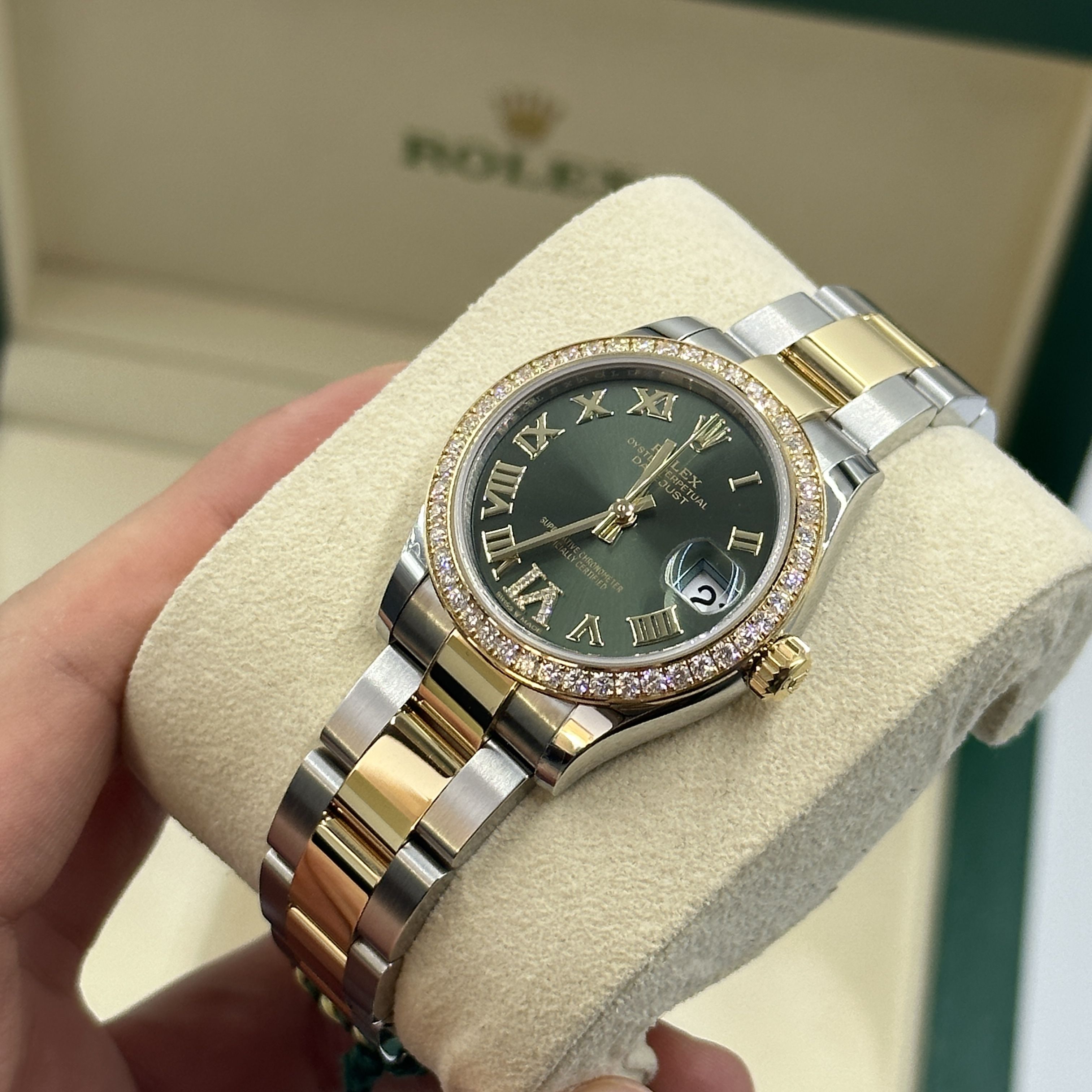 Rolex Datejust m278383RBR-0015/0016 31mm Olive Green Dial Oyster Bracelet