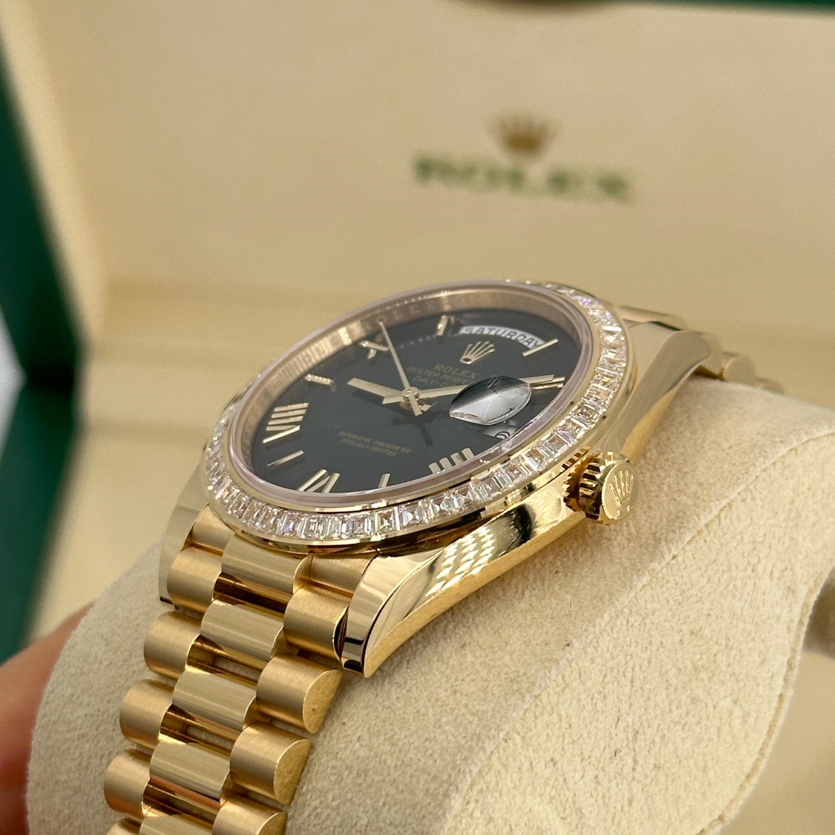 Rolex Day-Date 40mm 228398TBR-0042 Green Ombré Dial President Watch