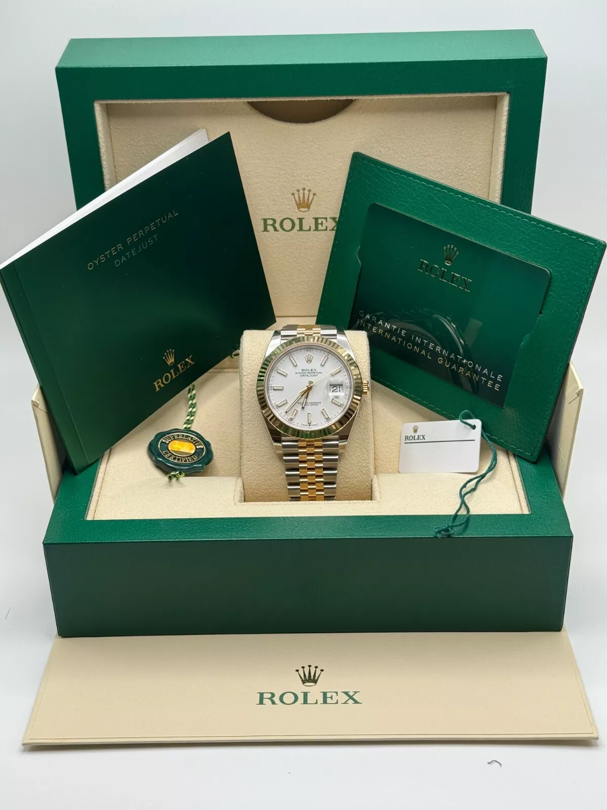 Rolex  Datejust 41mm 126333 White Index Oyster Steel and Yellow Gold Mens Watch
