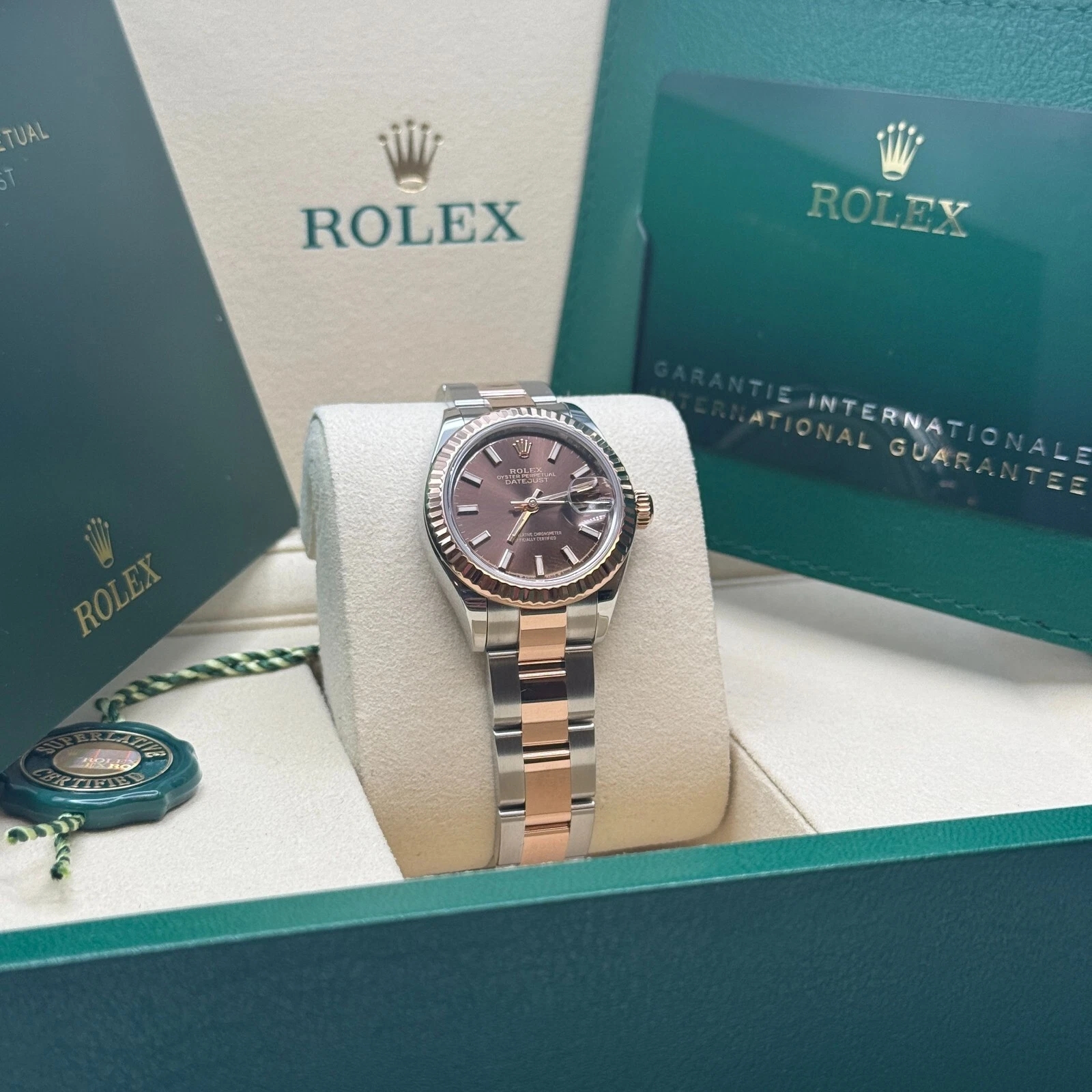 Rolex Lady-Datejust 28mm 279171 Chocolate Index Oyster Stainless Steel and Rose Gold