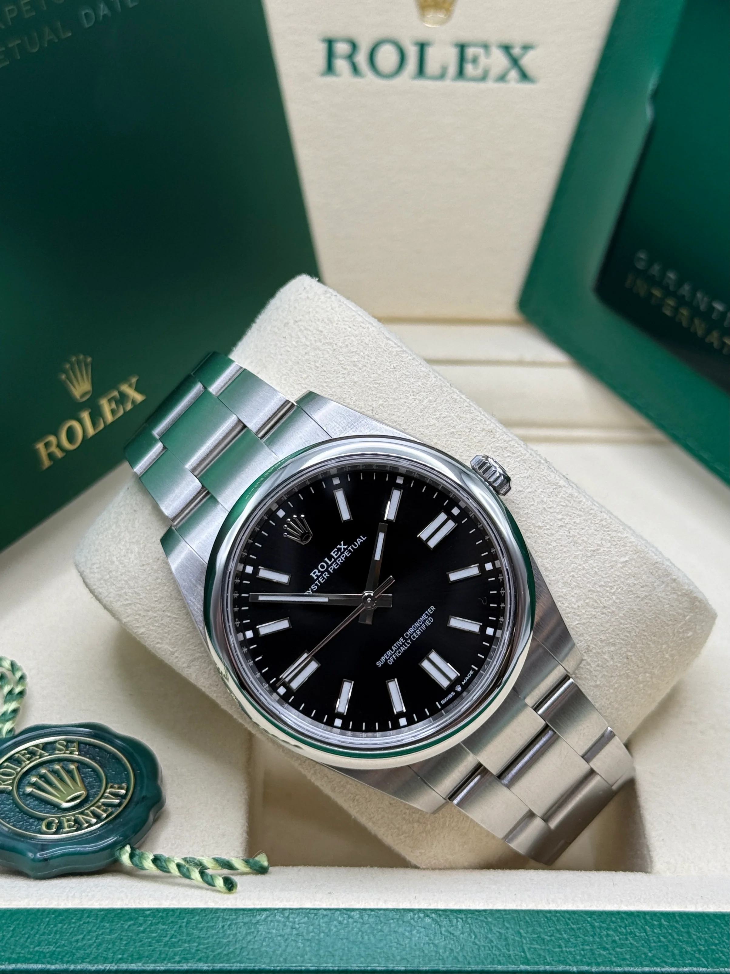 Rolex  Oyster-Perpetual 41mm 124300-0002 Stainless Steel Black Index Dial Watch