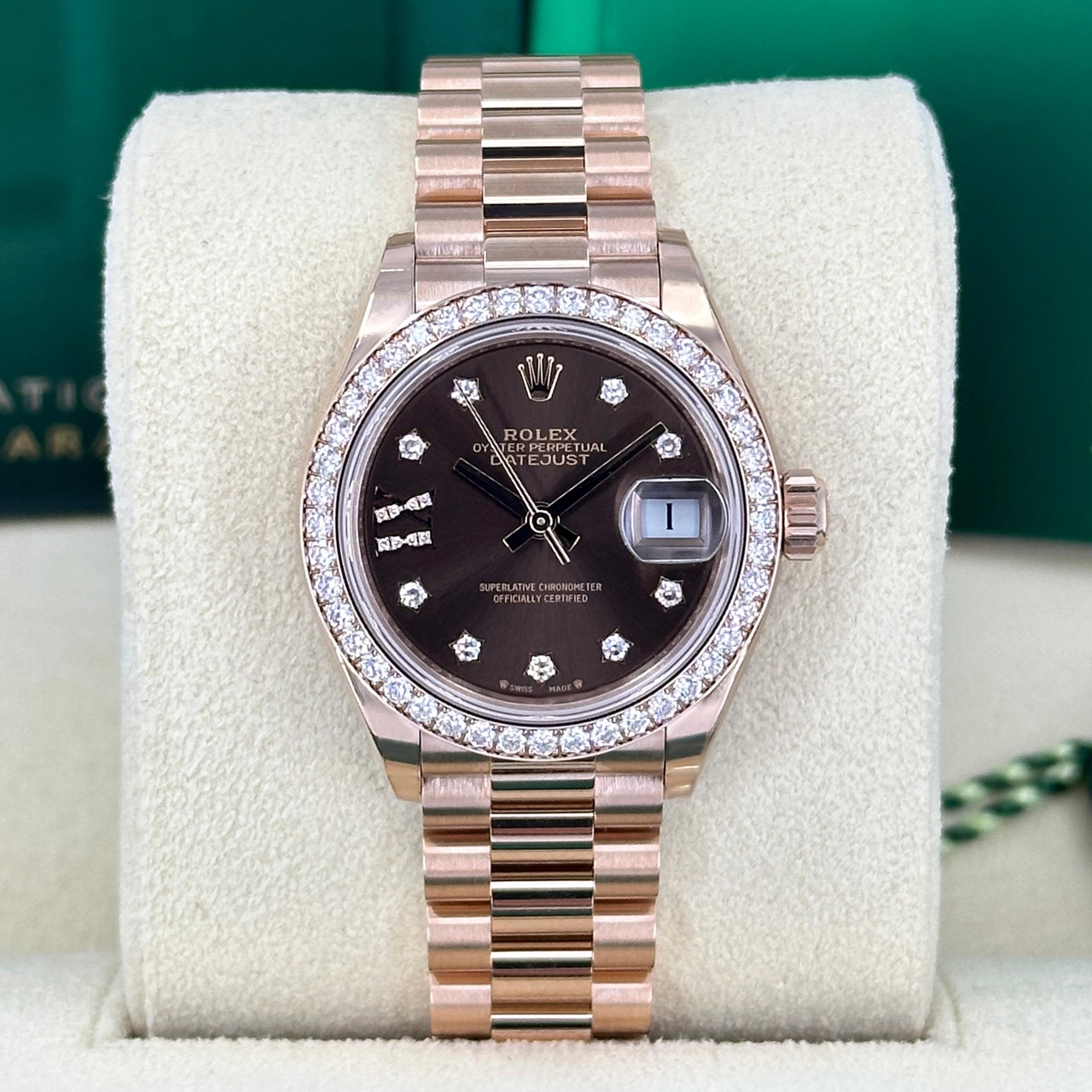 Rolex  Lady-Datejust 28mm 279135RBR Chocolate Diamond Dial Jubilee Bracelet