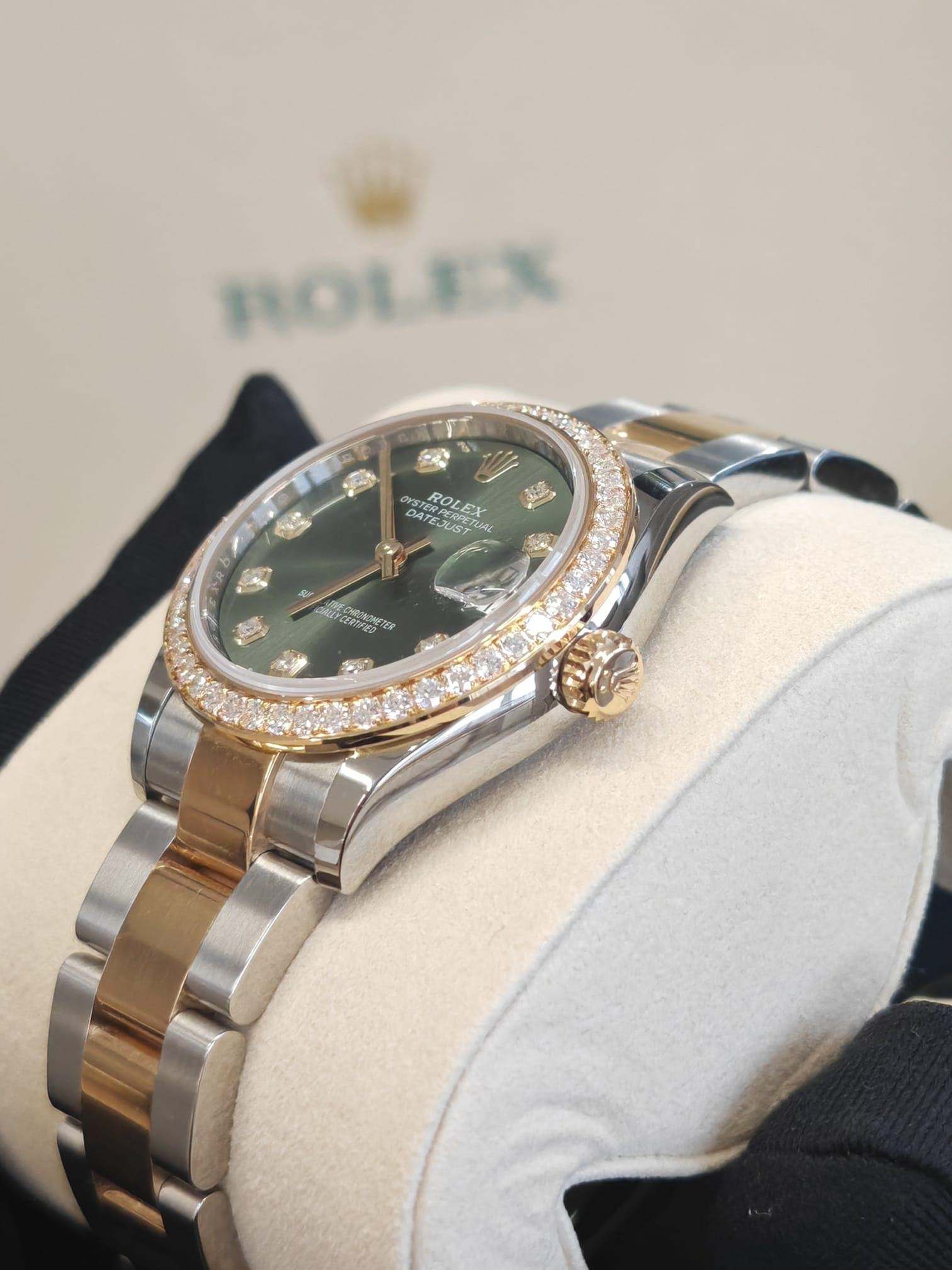 Rolex Datejust m278383RBR-0029/0030 31mm Olive Green Dial Oyster Bracelet