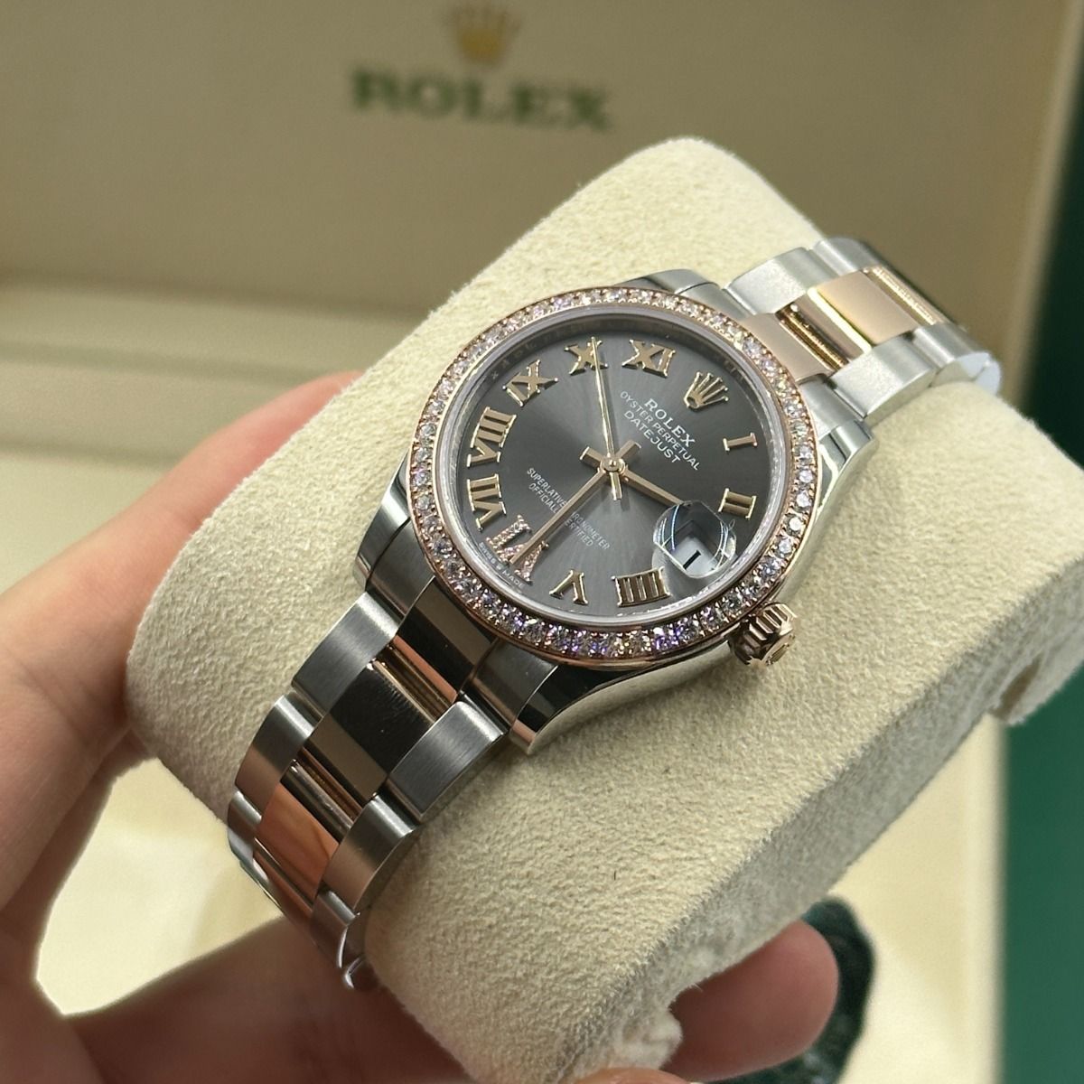 Rolex Datejust m278381-0029/0030 Slate Roman Diamond Dial Diamond-Set Bezel 31mm
