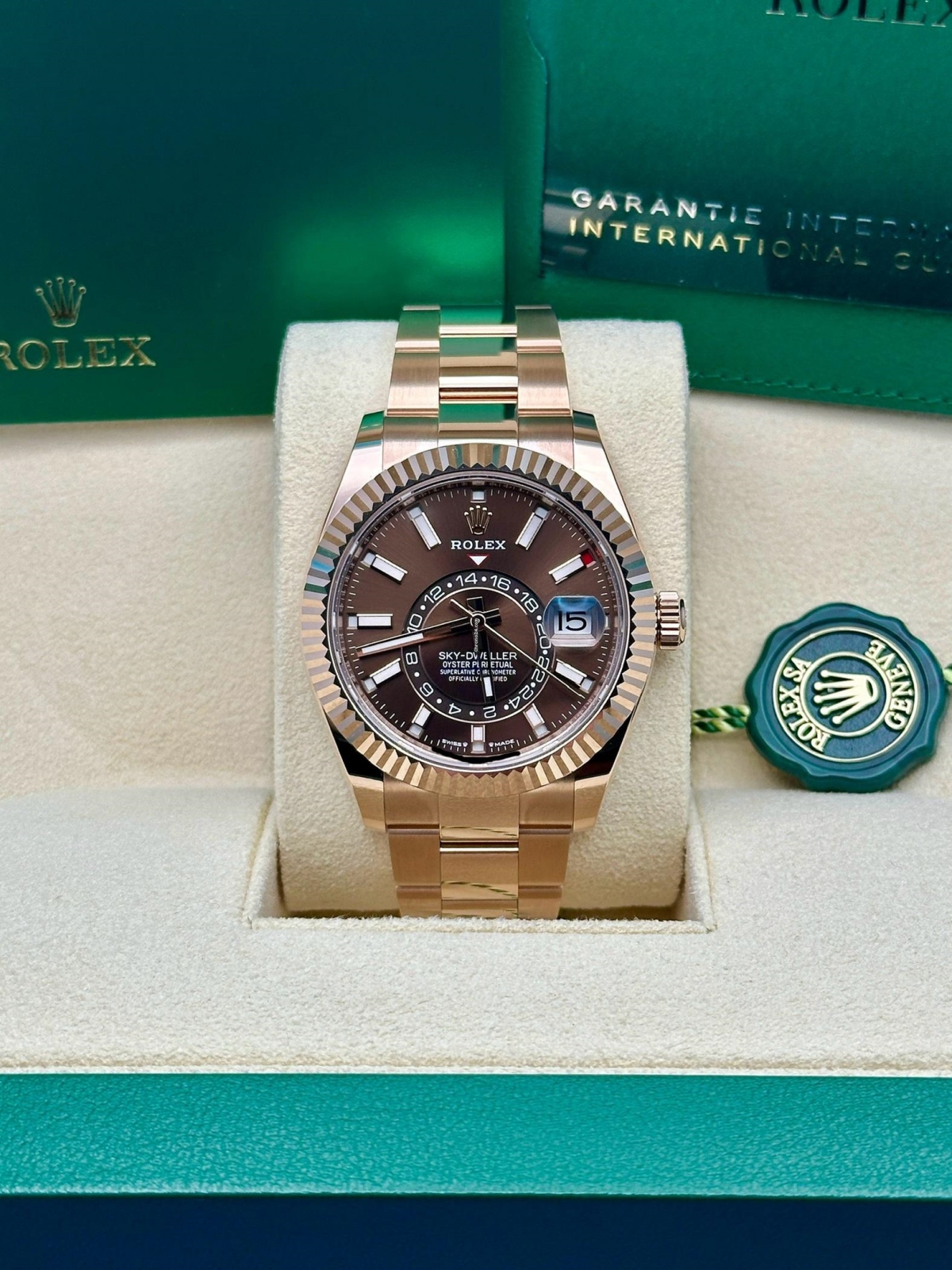 Rolex  Sky-Dweller 42mm 336935-0002 Rose Gold Chocolate Dial