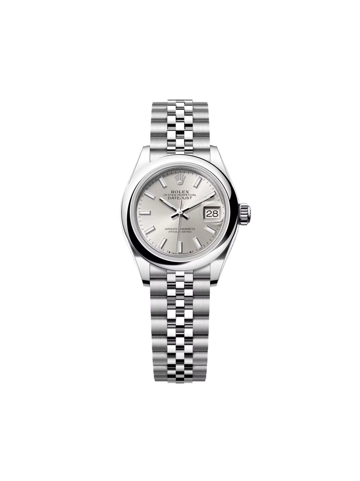 Rolex Lady-Datejust 28mm  m279160 Oyster Perpetual Silver Dial Oyster Bracelet