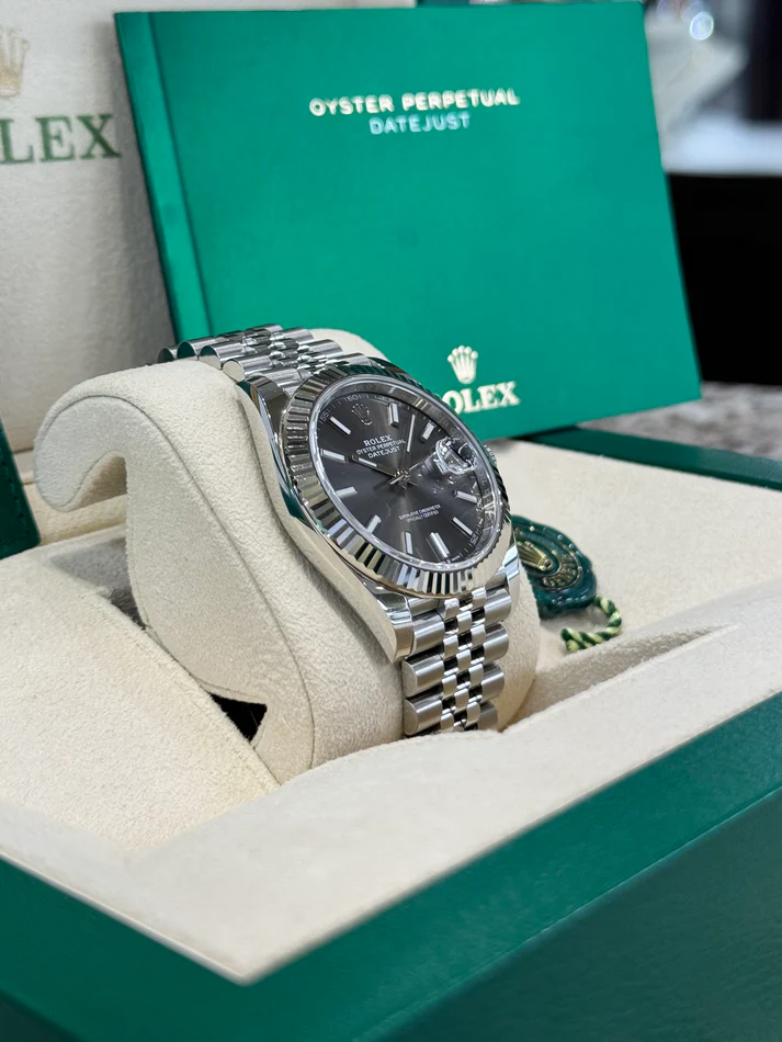 Rolex  Datejust 41mm 126334 Dark Rhodium Index Jubilee Stainless Steel