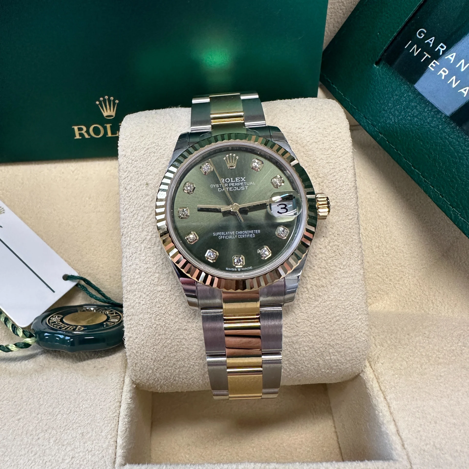 Rolex Datejust m278273-0029/0030 31mm Olive Green Dial Stainless Steel and Yellow Gold Oyster Watch