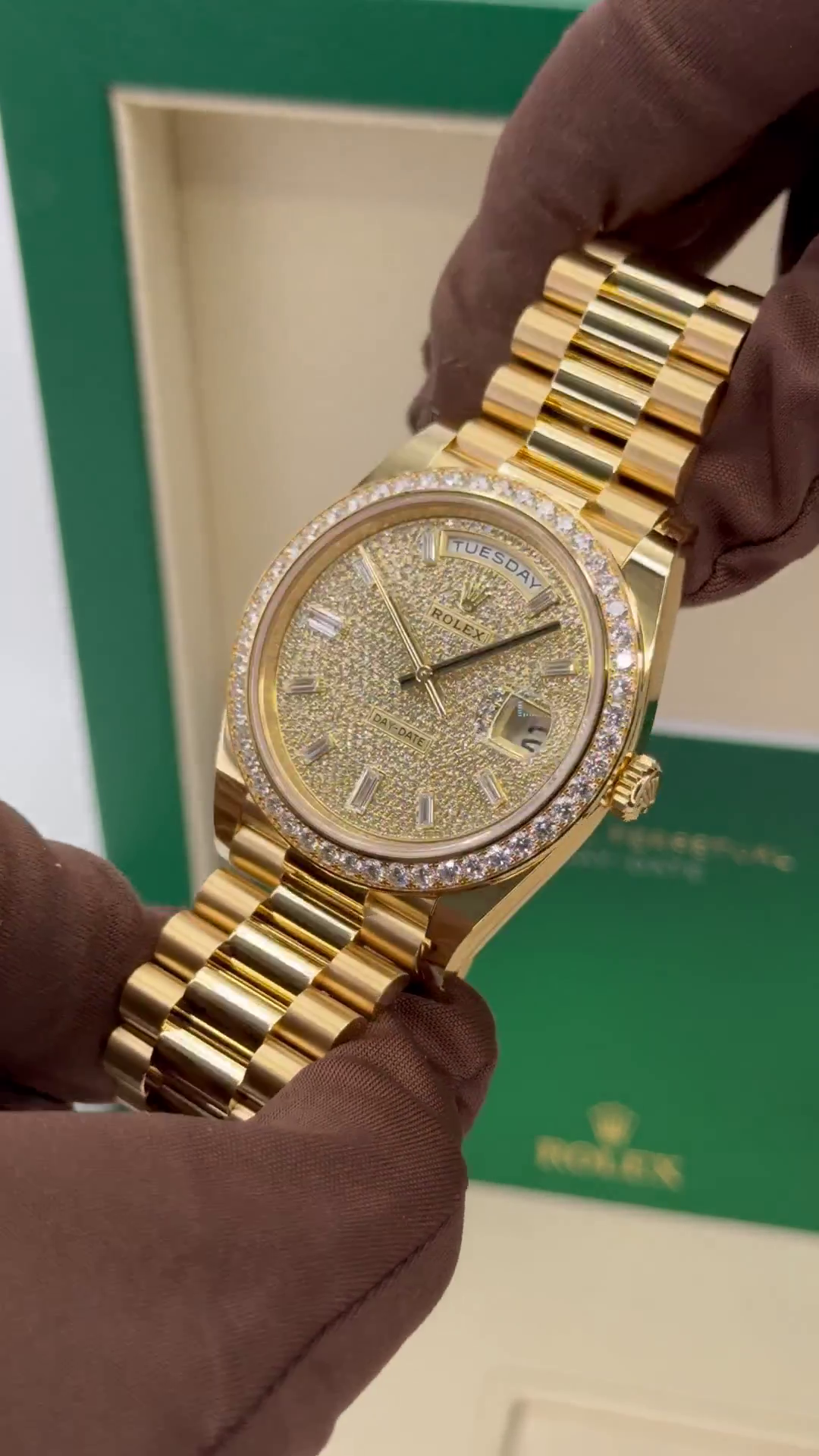 Rolex Day-Date 40mm Diamond Dial Watch 228348RBR-0037