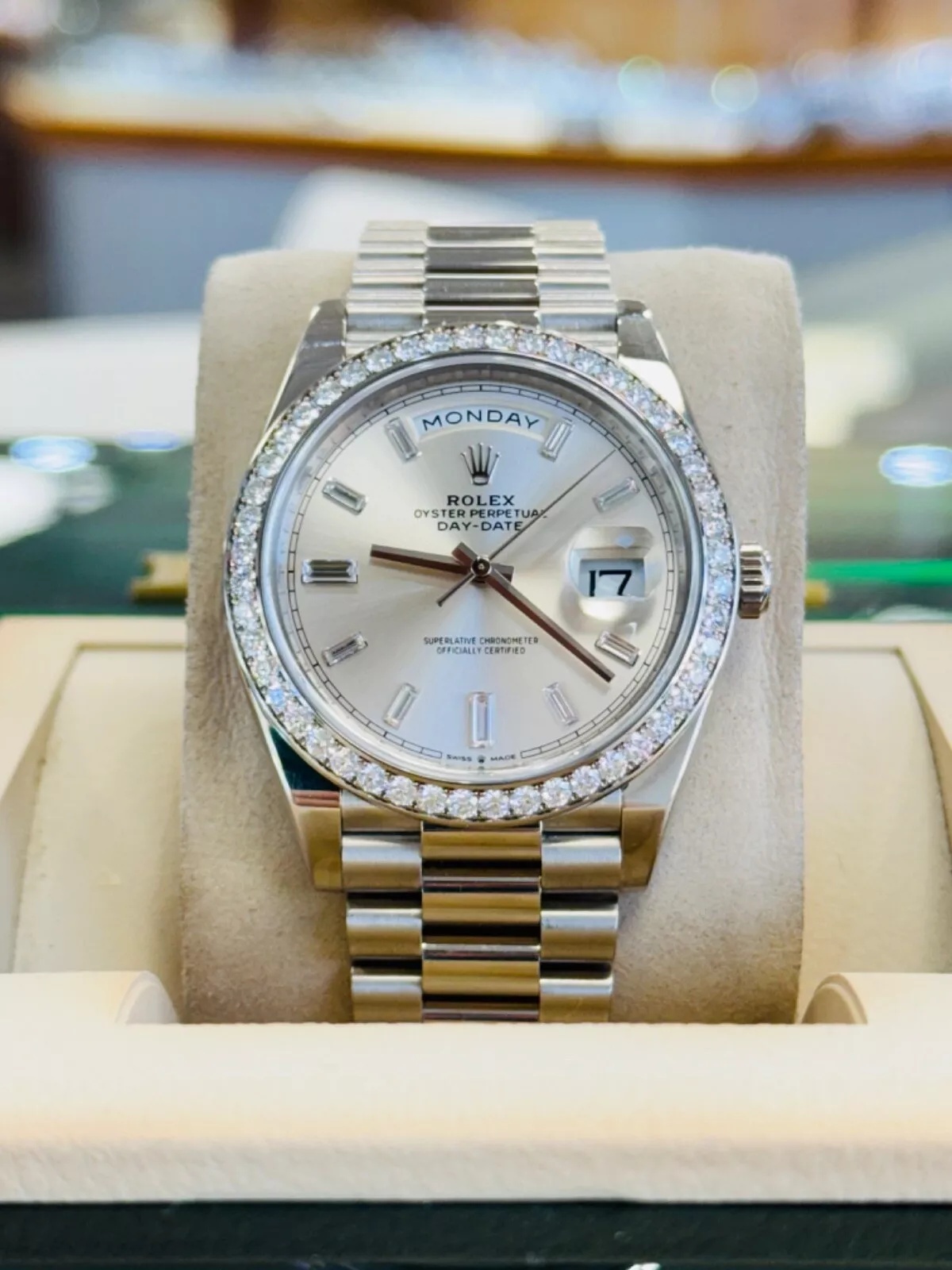 Rolex Day-Date 40mm 228349RBR-0001 Silver Dial President Bracelet