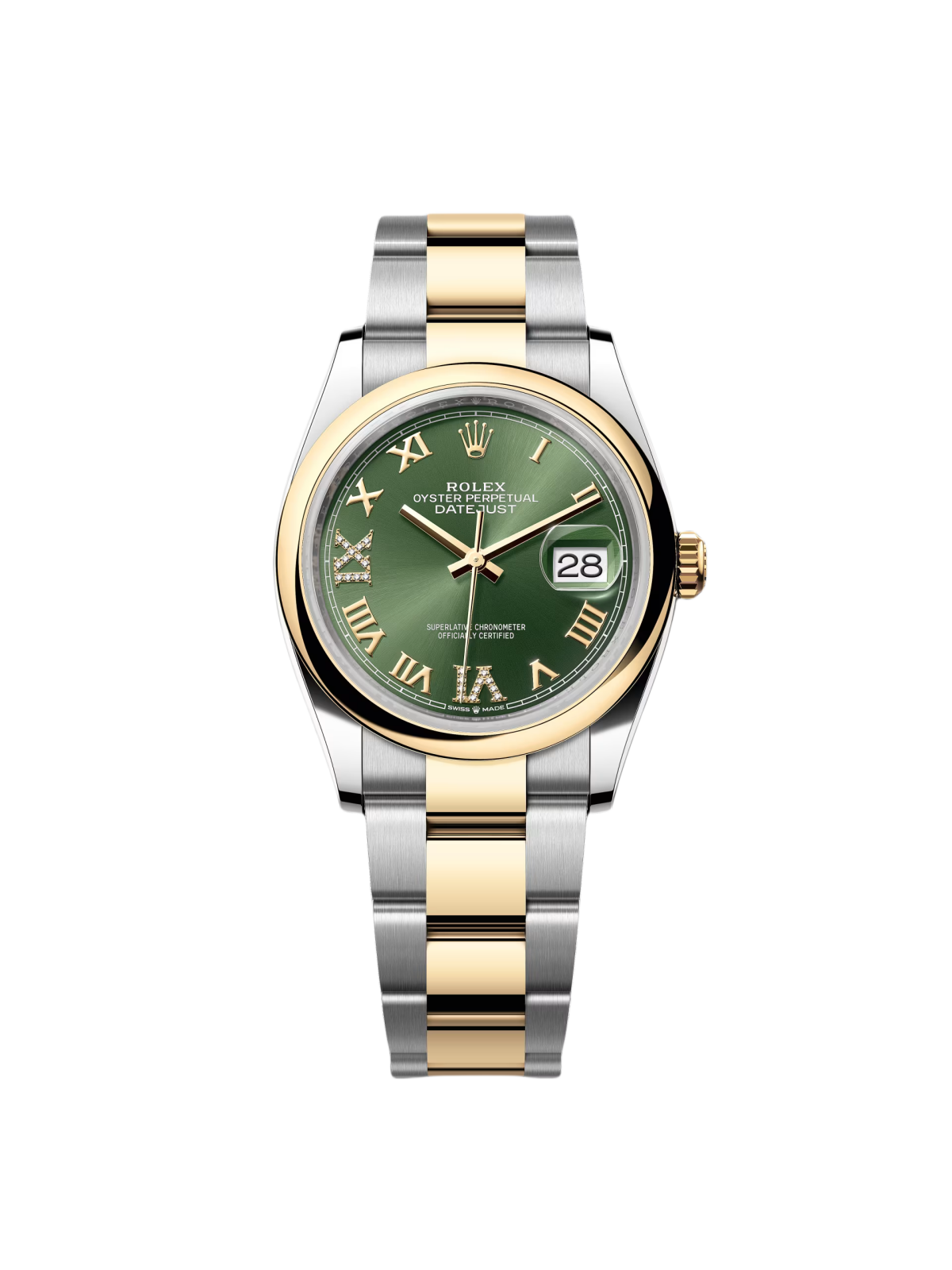 Rolex  Datejust 126203 Olive Green Dial 36mm Domed Bezel