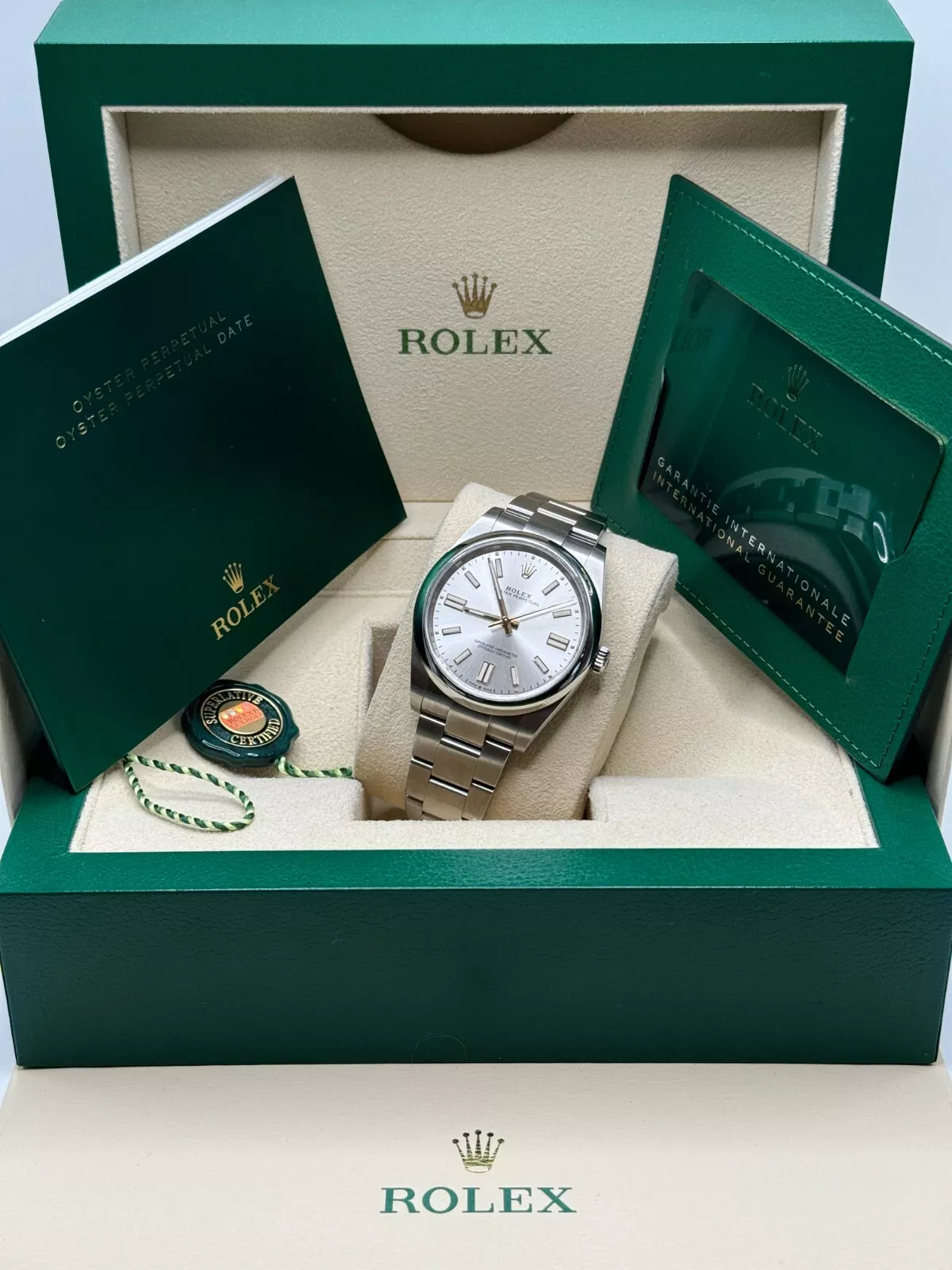 Rolex Oyster Perpetual 41mm 124300-0001 Stainless Steel Silver Index Dial Watch