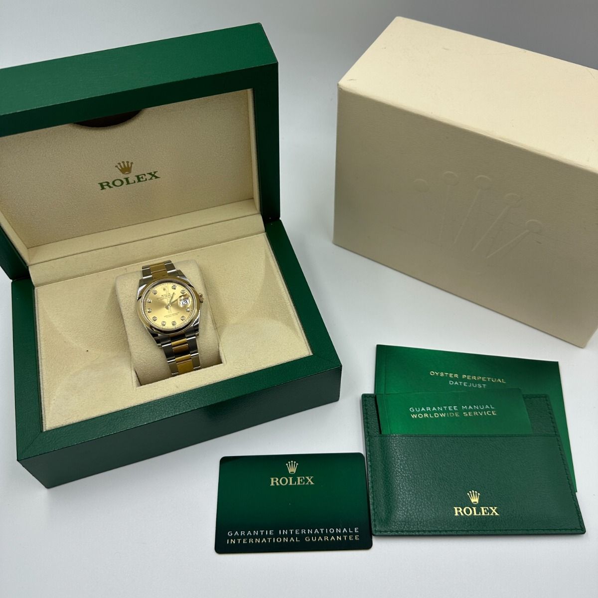 Rolex  Datejust 36mm 126203 Champagne Set with Diamonds Dial Domed Bezel Oyster Bracelet