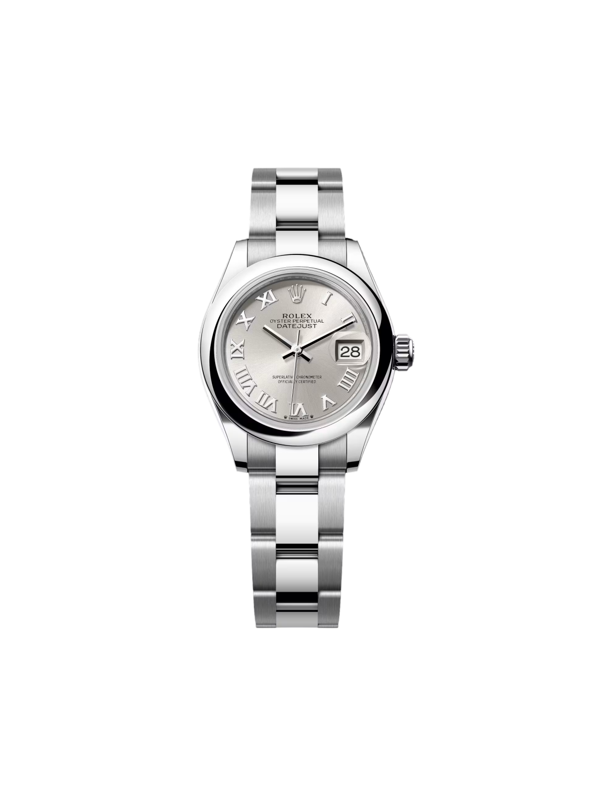 Rolex Lady-Datejust 28mm  m279160 Oyster Perpetual Silver Dial Oyster Bracelet