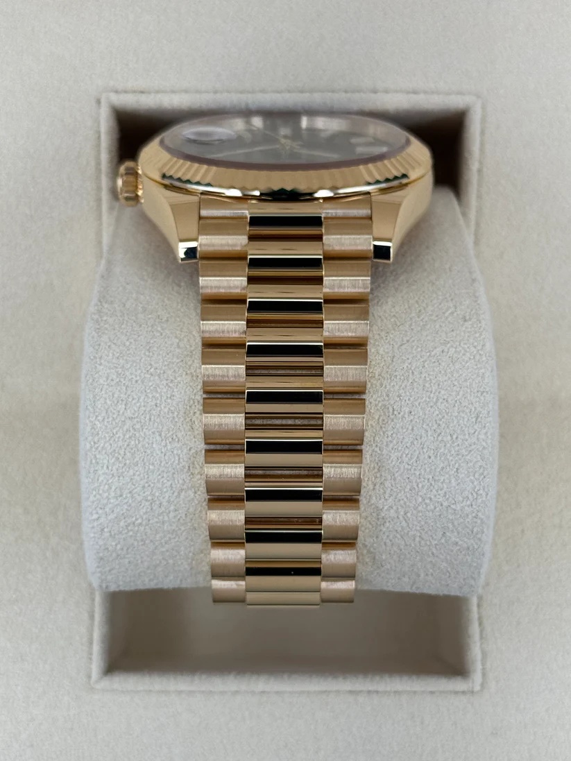 Rolex  Yellow Gold President Day Date 40mm Black Diamond Baguette Dial - 228238