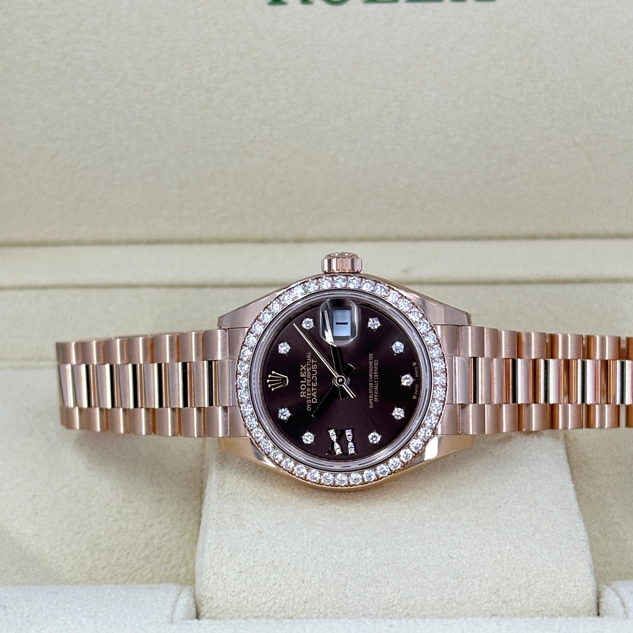Rolex  Lady-Datejust 28mm 279135RBR Chocolate Diamond Dial Jubilee Bracelet