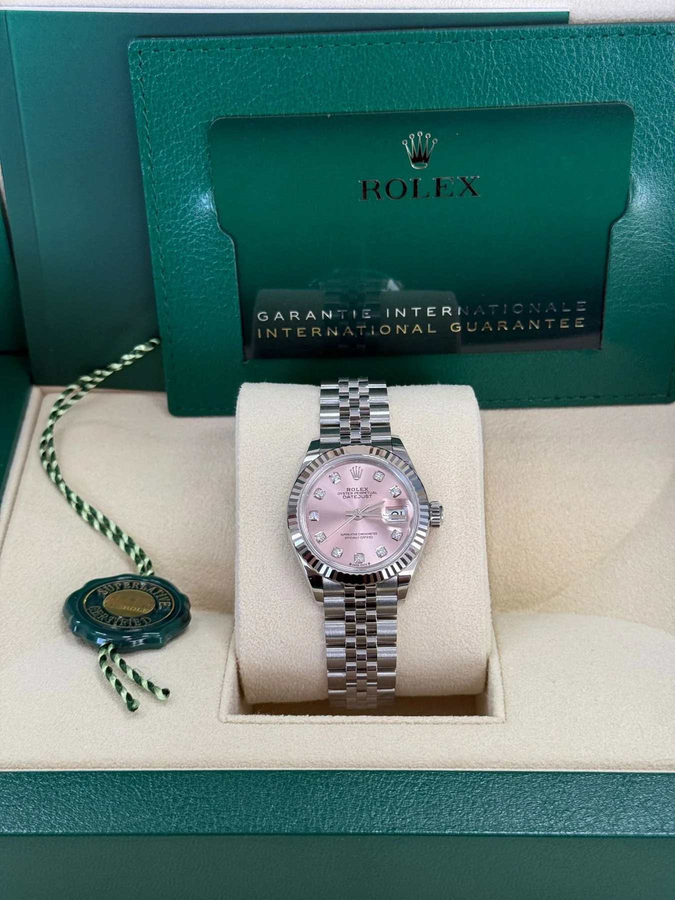 Rolex Lady-Datejust 28mm 279174 Pink Diamond Dial Oyster Bracelet