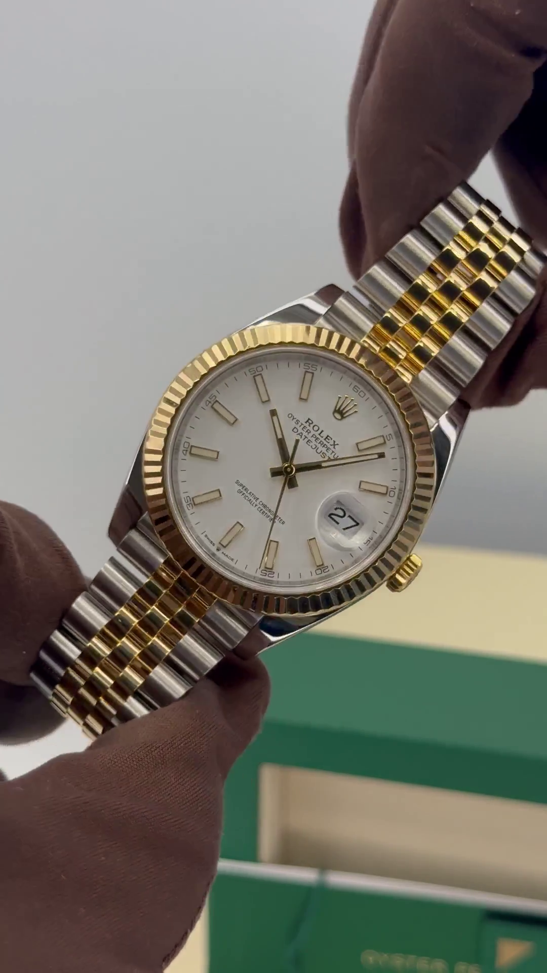 Rolex  Datejust 41mm 126333 White Index Oyster Steel and Yellow Gold Mens Watch