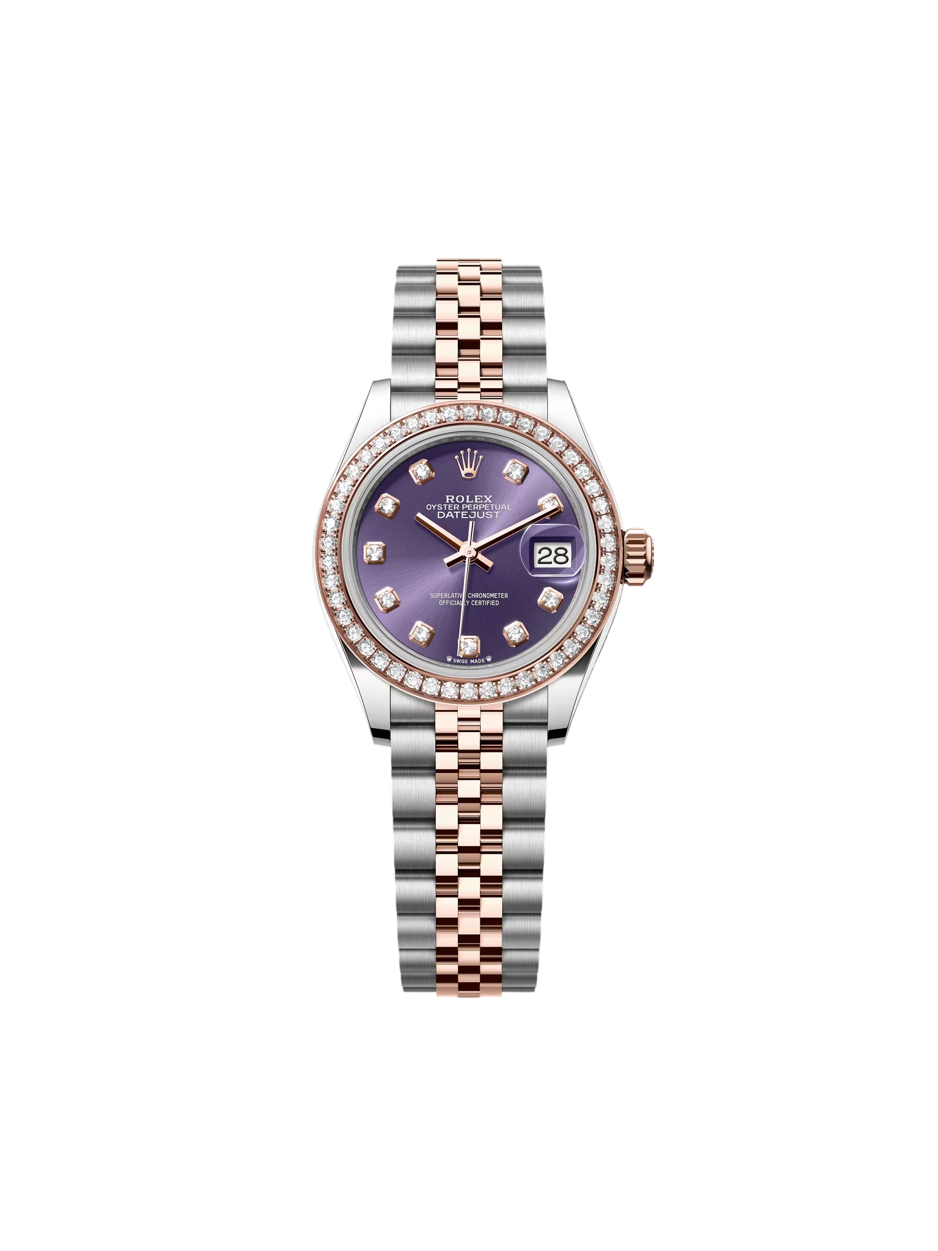 Rolex Lady-Datejust 28mm 279381RBR Aubergine Diamond Dial Oyster Bracelet