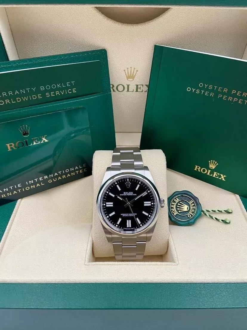 Rolex  Oyster-Perpetual 41mm 124300-0002 Stainless Steel Black Index Dial Watch