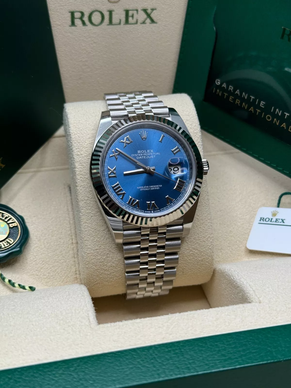 Rolex  Datejust 41mm 126334 Blue Roman Oyster Stainless Steel Men’s Watch