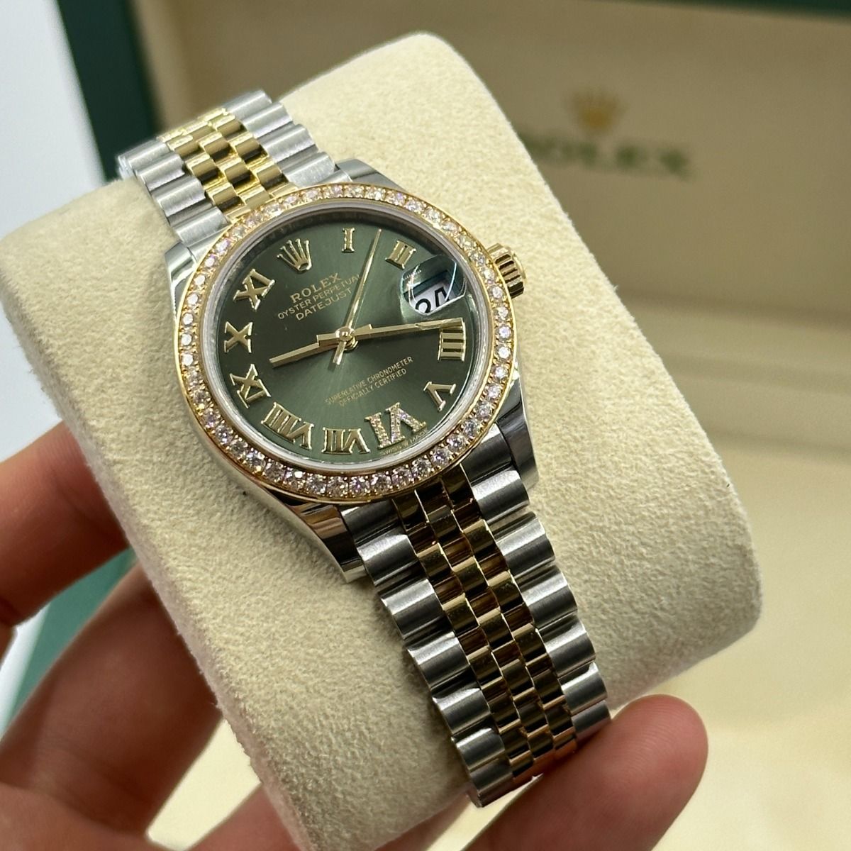 Rolex Datejust m278383RBR-0015/0016 31mm Olive Green Dial Oyster Bracelet