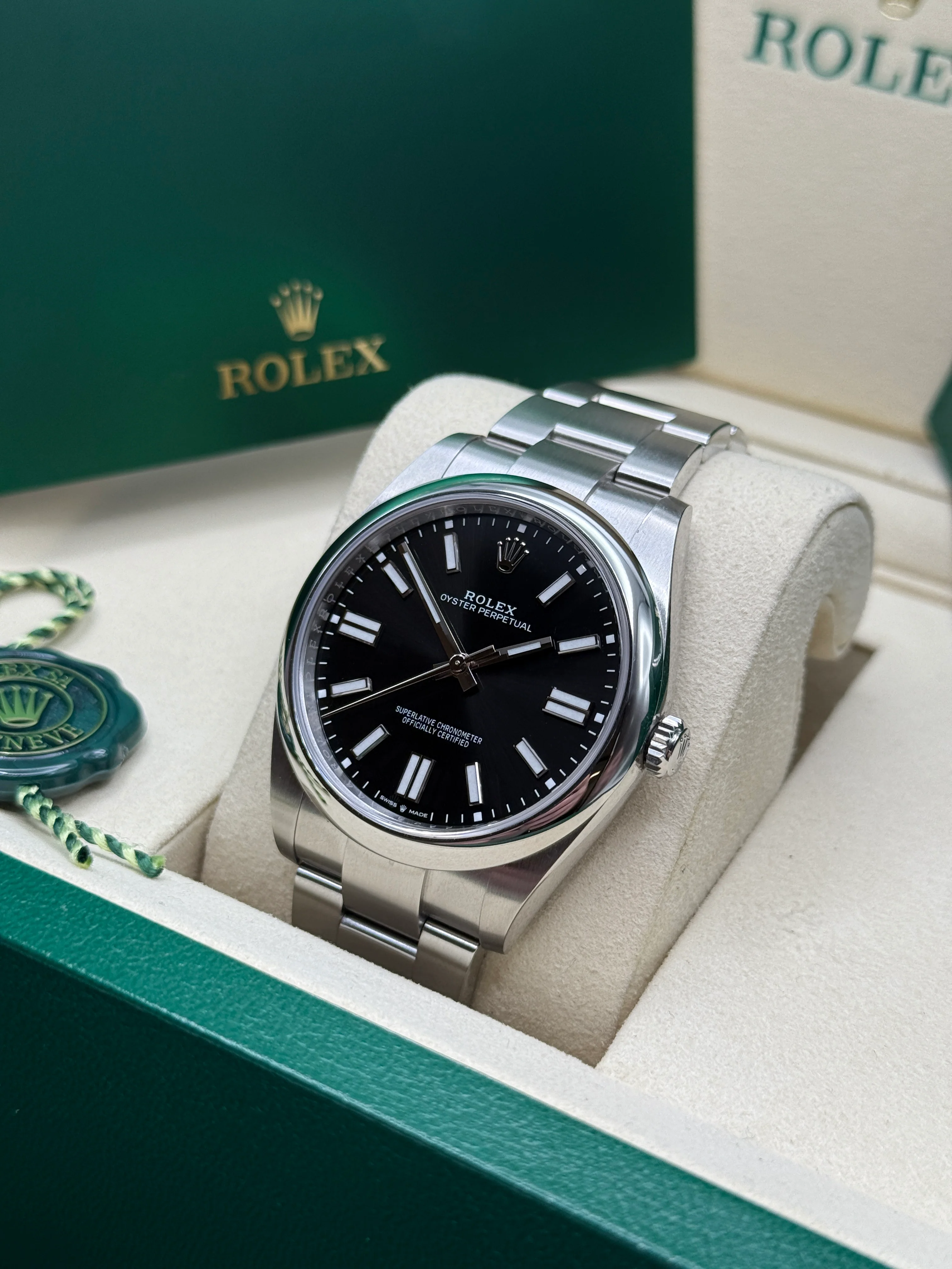 Rolex  Oyster-Perpetual 41mm 124300-0002 Stainless Steel Black Index Dial Watch