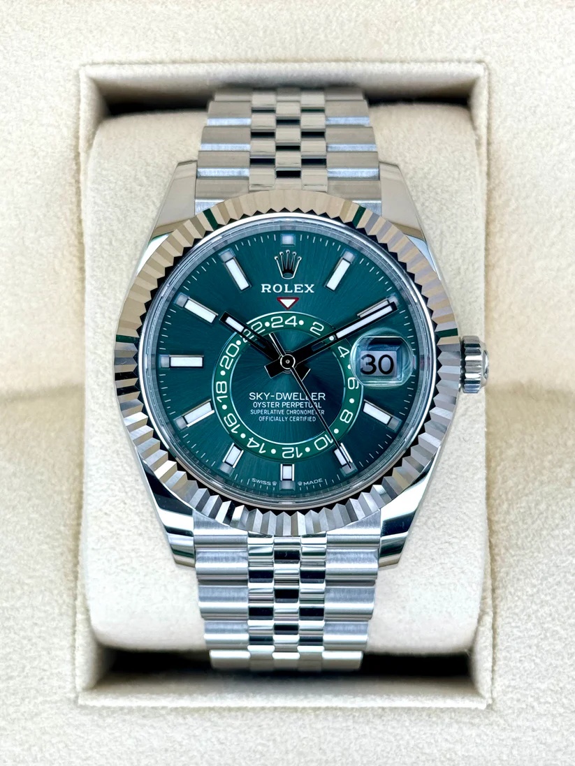 Rolex  Sky-Dweller 42mm 336934-0002 Stainless Steel Green Dial Oyster