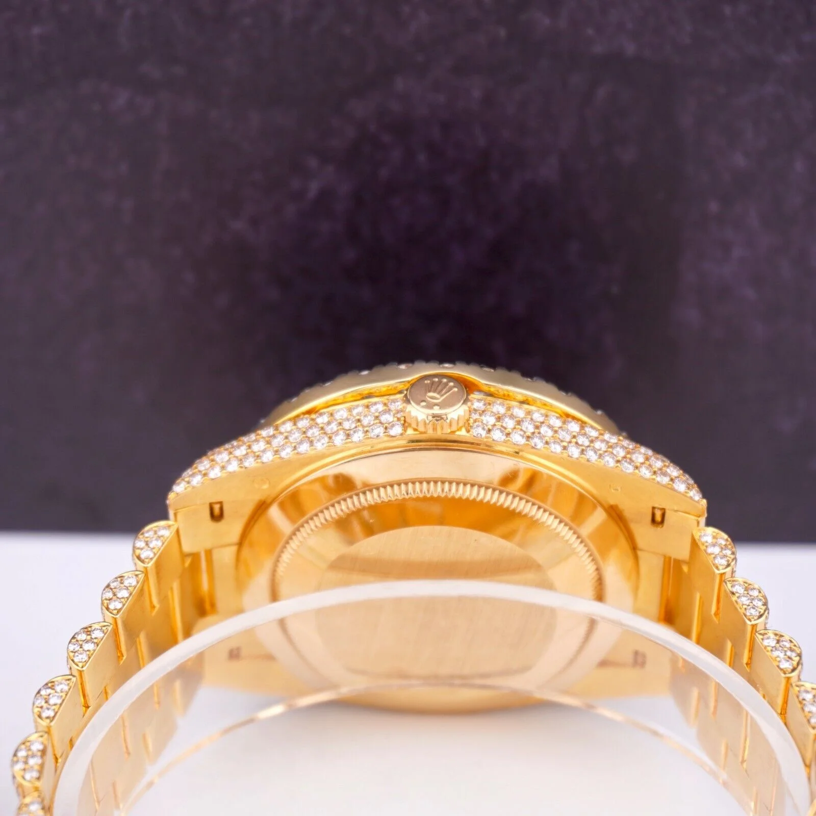 Rolex Day Date 40mm 18k Yellow Gold Iced Out 25ct Genuine Diamonds 228238