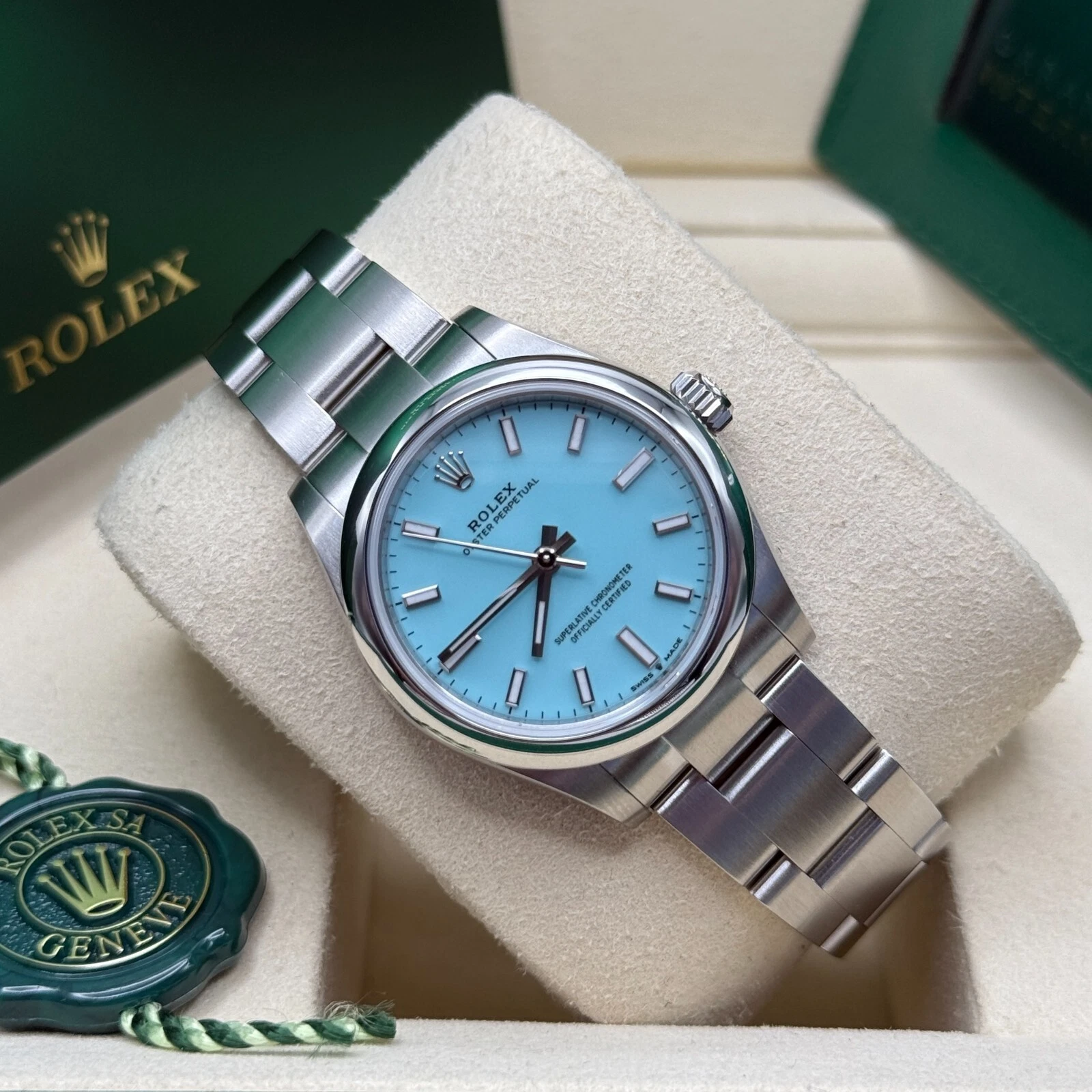 Rolex Oyster Perpetual 31mm 277200-0007 Turquoise Dial Oyster Bracelet Watch