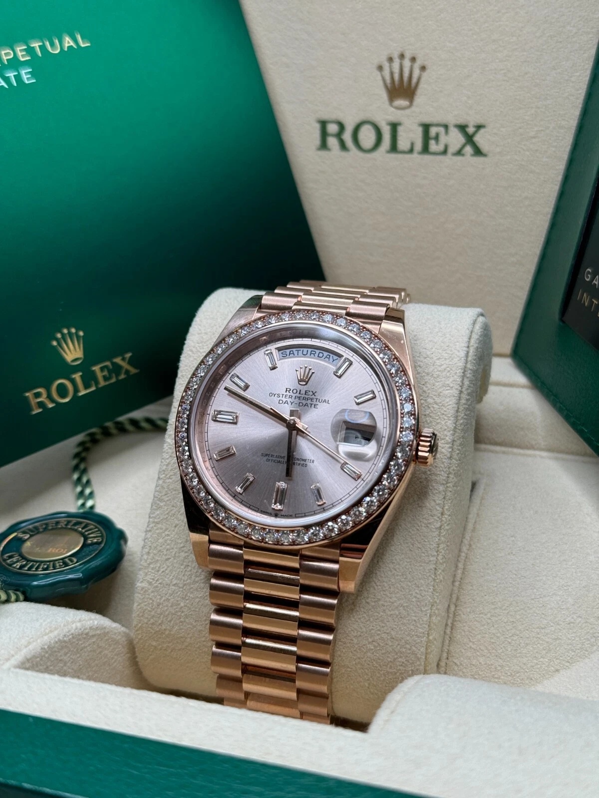 Rolex  Day-Date 40mm Sundust Diamonds Dial 228345rbr-0007