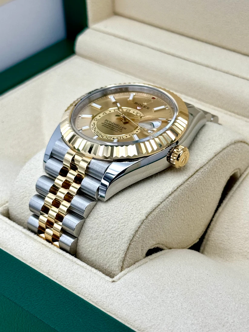 Rolex  Sky-Dweller 42mm 336933-0002 Two-Tone Yellow Gold Champagne Dial Oyster